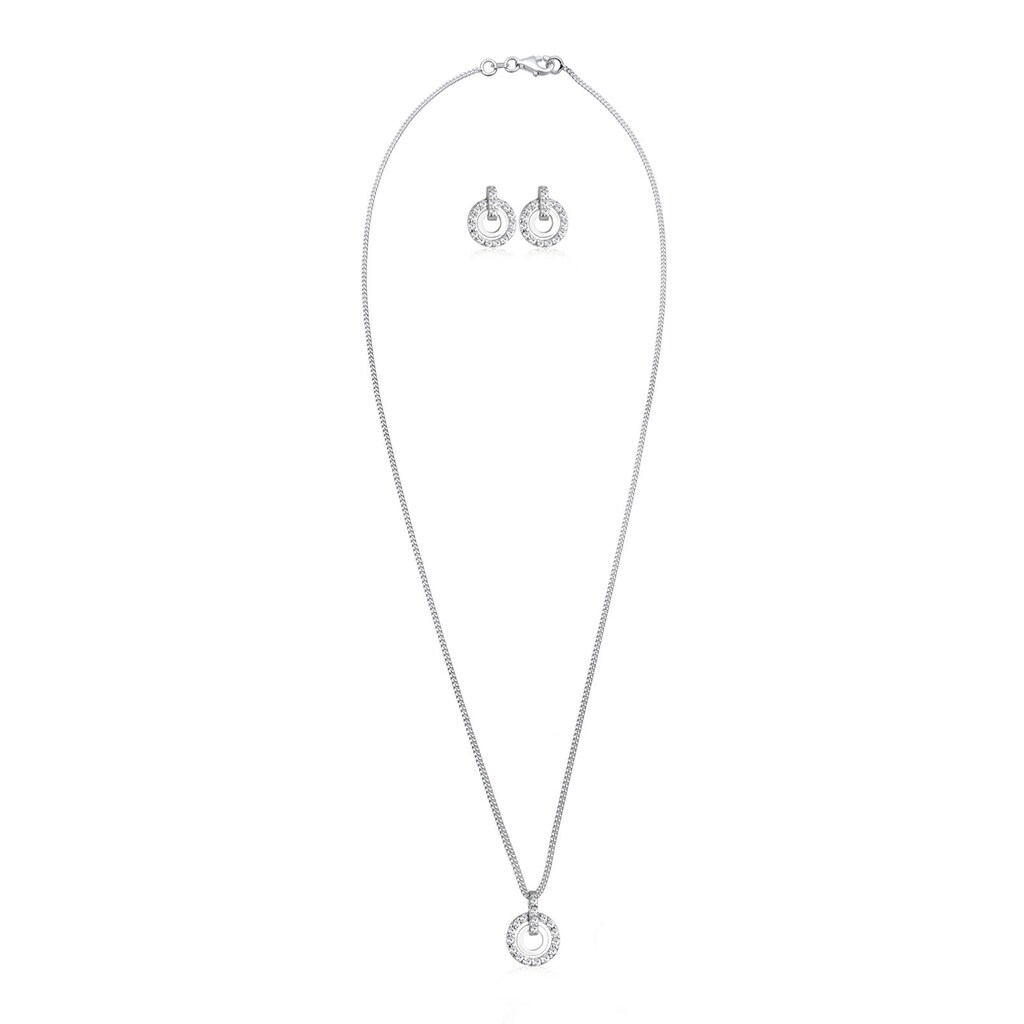 Elli Schmuckset »925 Sterling Silber Kreis Kristalle«