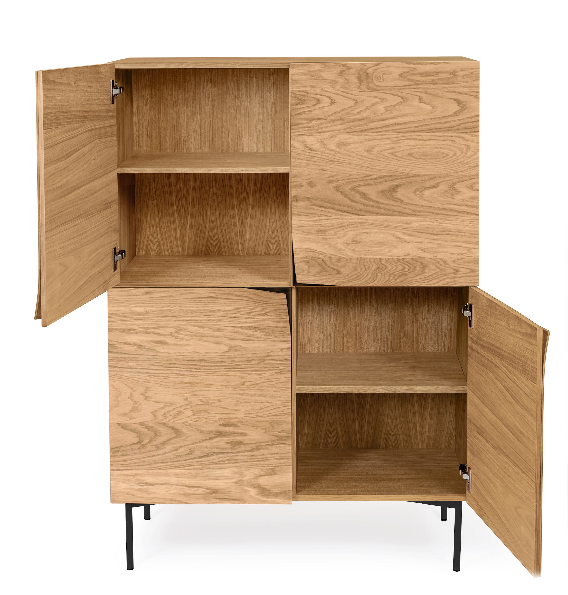 Woodman Highboard, Kommode mit Holzfurnier aus Eiche, im Skandinavischen Design
