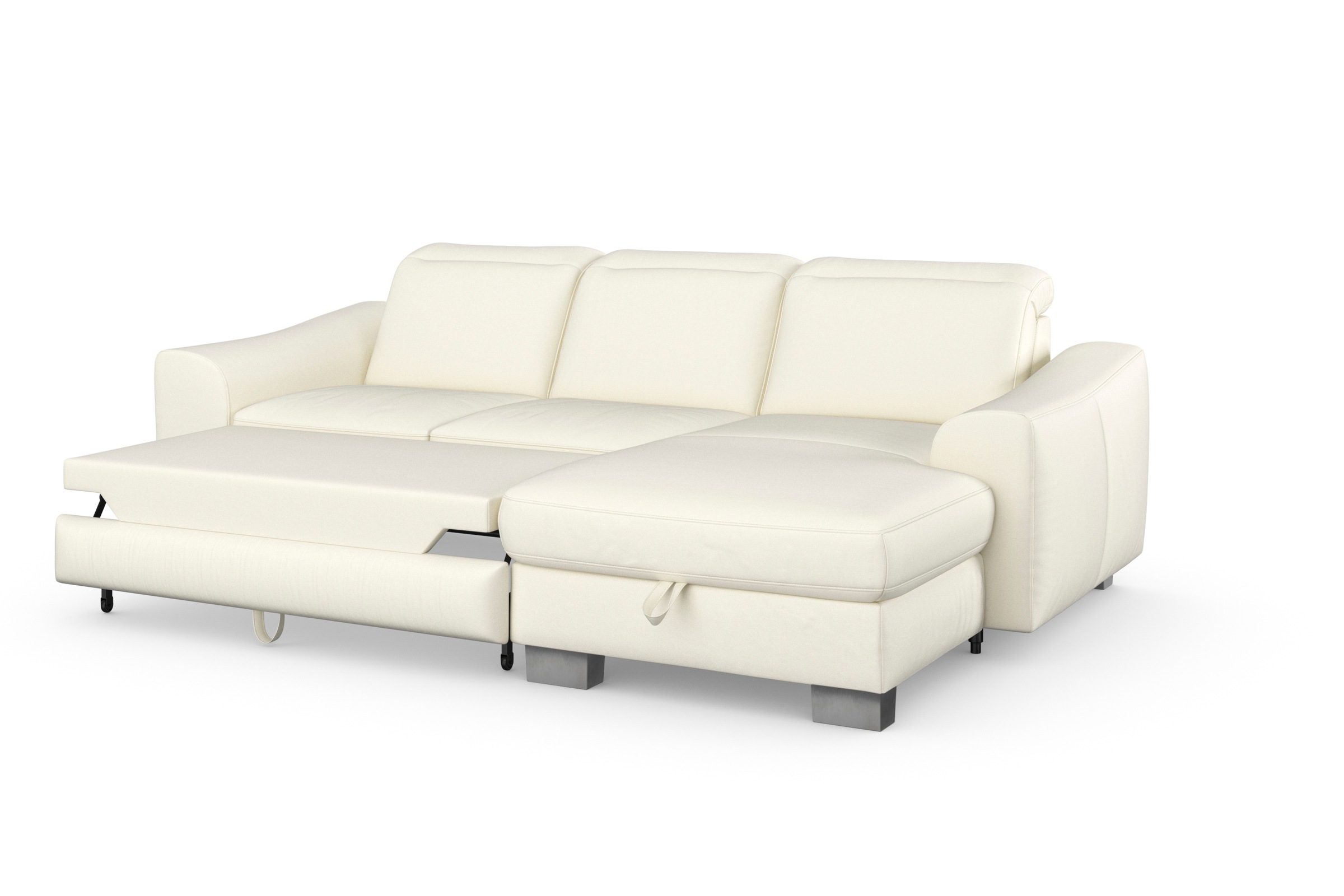 sit&more Ecksofa »Dundee L-Form«, mit Federkern und Edelstahlfüßen, wahlweise mit Kopfteilverstellung