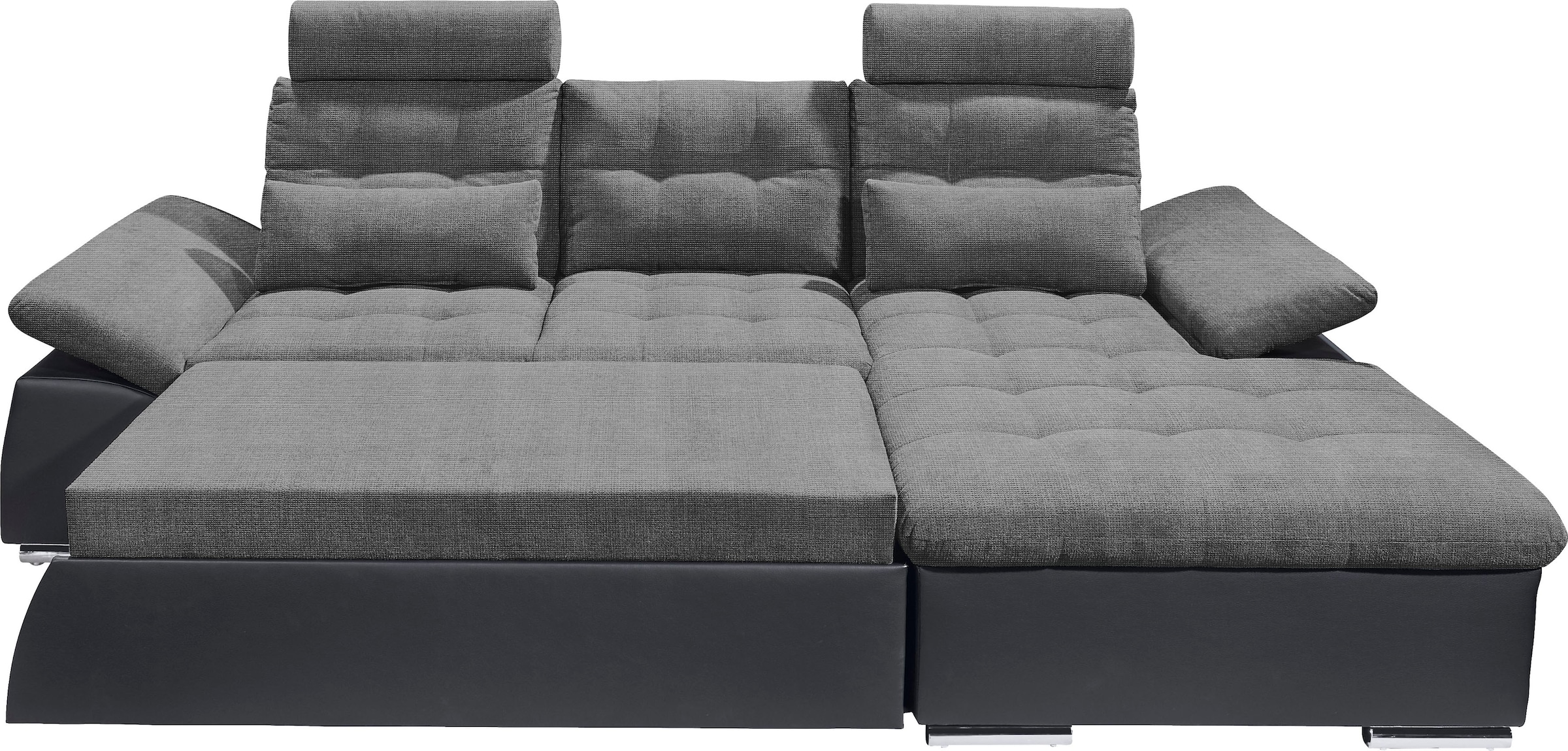 ED EXCITING DESIGN Ecksofa »Jakarta L-Form«, mit Bettfunktion, Armteilverstellung, Kopfstützen & 2 Nierenkissen