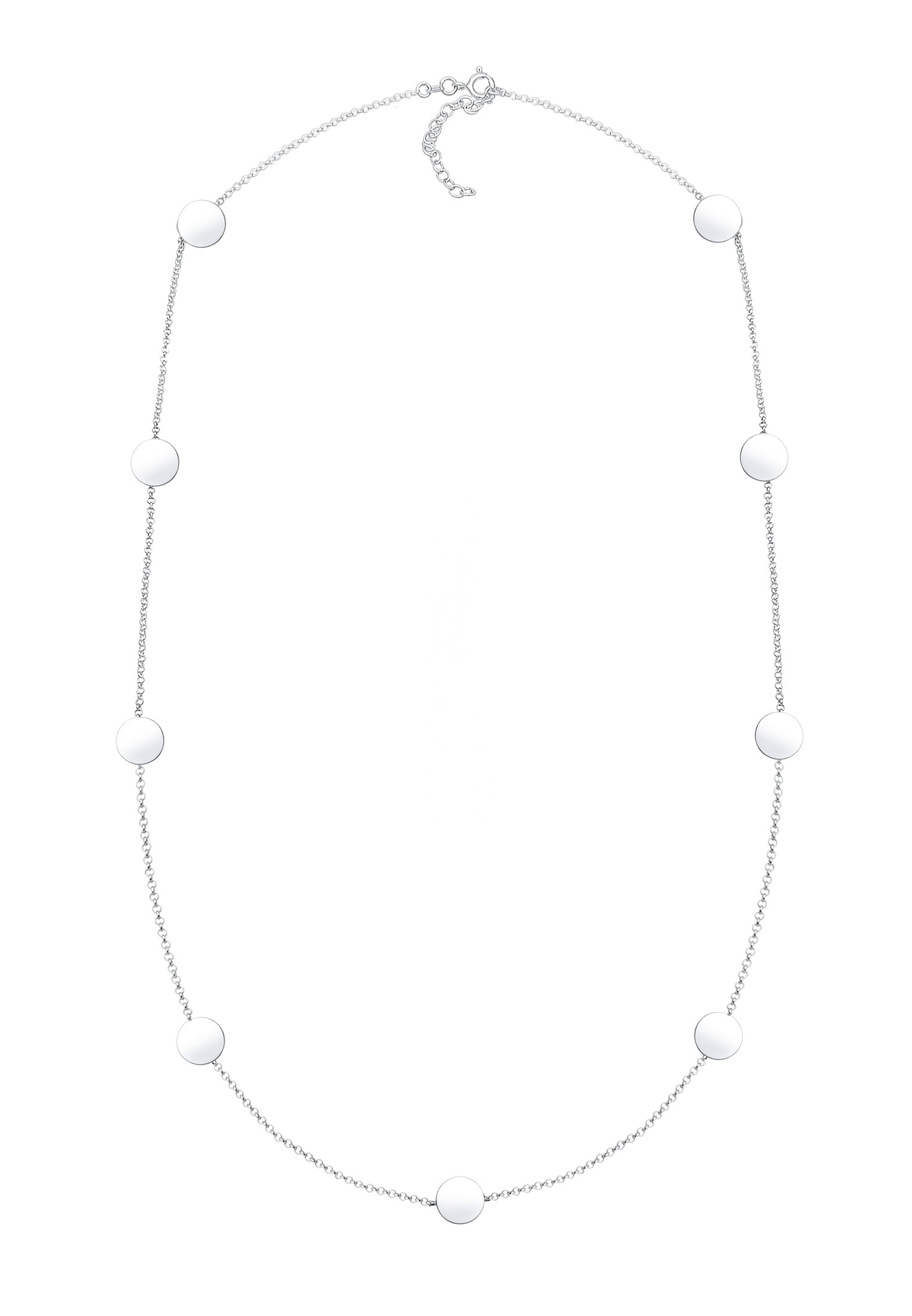 Elli Kette mit Anhänger »Plättchen Kreis Glänzend 925 Sterling Silber«