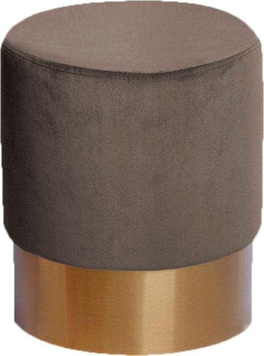 Kayoom Hocker »Nano 110, Hocker in stilvollem Design, runde Form, mit Fuß aus Metall«, (1 St.), Golz Akzente, mit pflegeleichtem Stoffbezug, runde Form