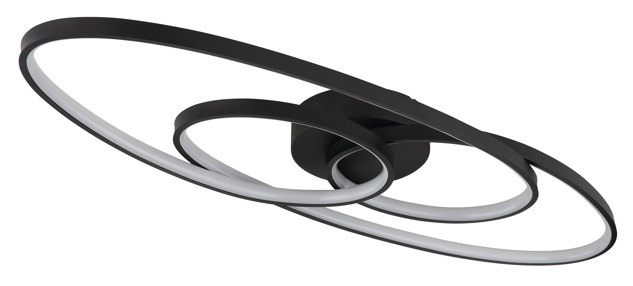 GLOBO LIGHTING Deckenleuchte »SPIRA« LED-Modul 1 Stk. Warmweiß Deckenleuchte Schwarz/Alu, Opal, Stufenschalter, LED 40W