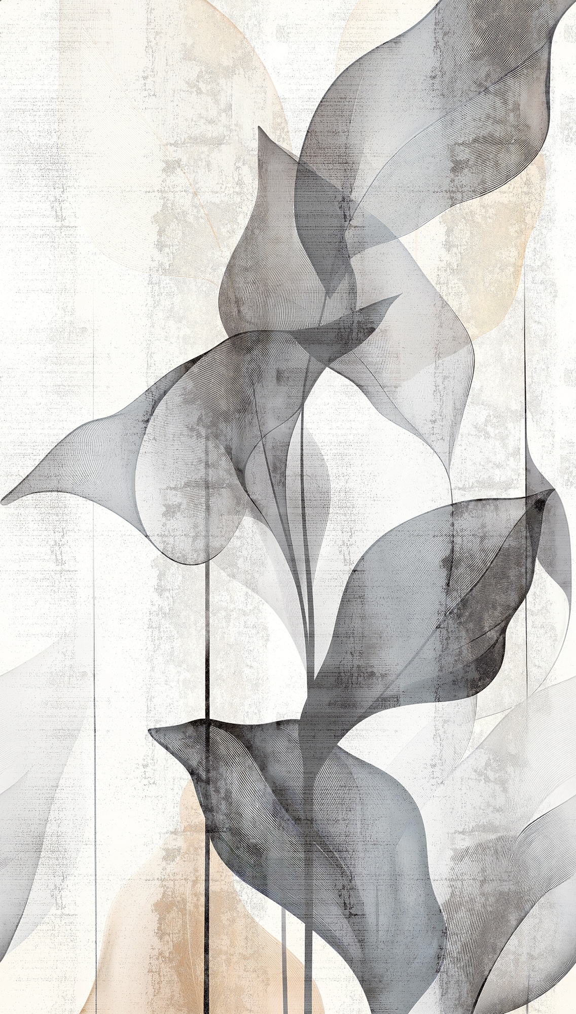 CosmoLiving by Cosmopolitan Vliestapete »Translucent Grace Fototapete« matt strukturiert Transparente Formen in sanften Grautönen