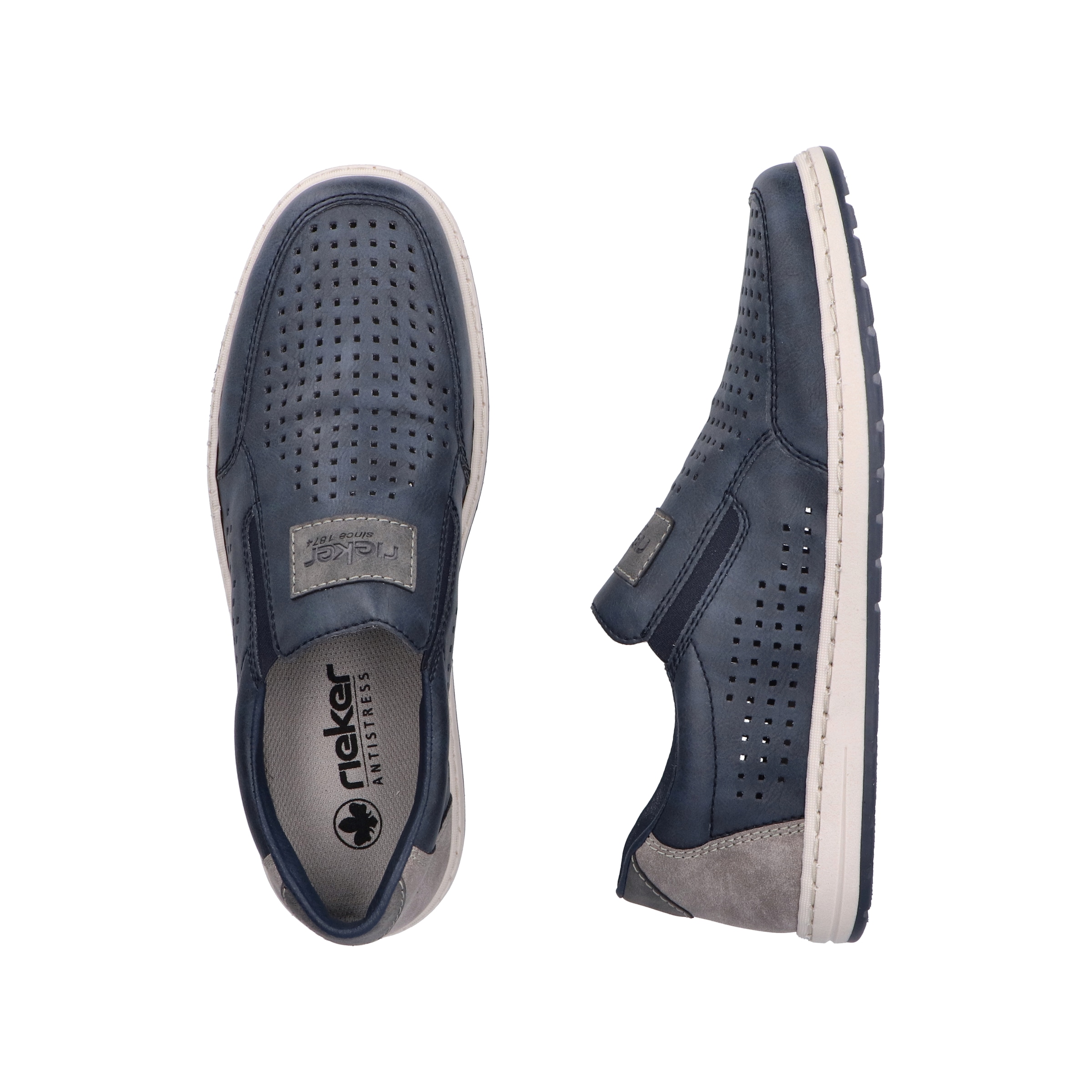 Rieker Slipper, Slip-on Sneaker, Loafer, Komfortschuh mit Gummizug für guten Sitz