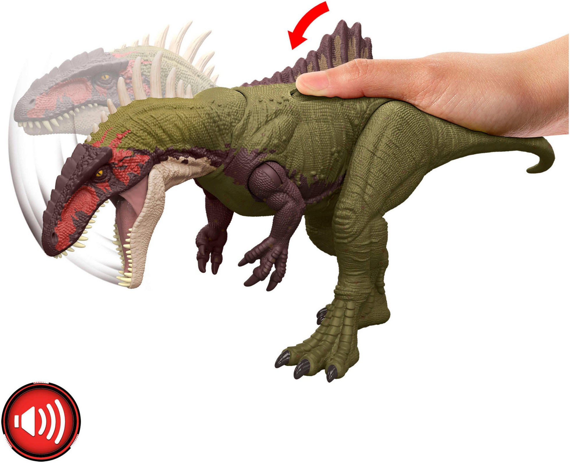 Mattel® Actionfigur »Jurassic World - Becklespinax«, mit Beißbewegungen und knurrenden Geräuschen