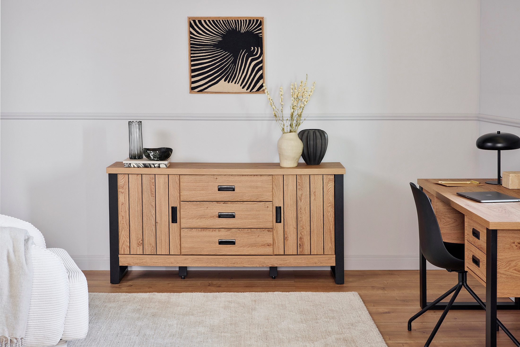 Jahnke Sideboard »RIVA SB 150«, (1 St.), Sideboard, 2 Türen & 3 Schubladen, Breite 153 cm