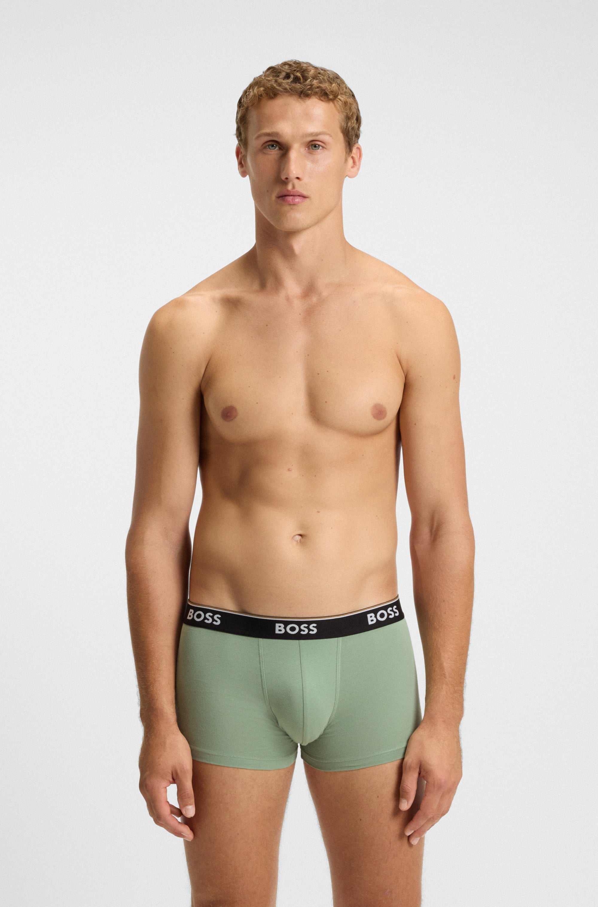 BOSS Trunk Packung, 3 Stk. aus Stretch-Baumwolle mit Logo-Bund, mittlere Bundhöhe