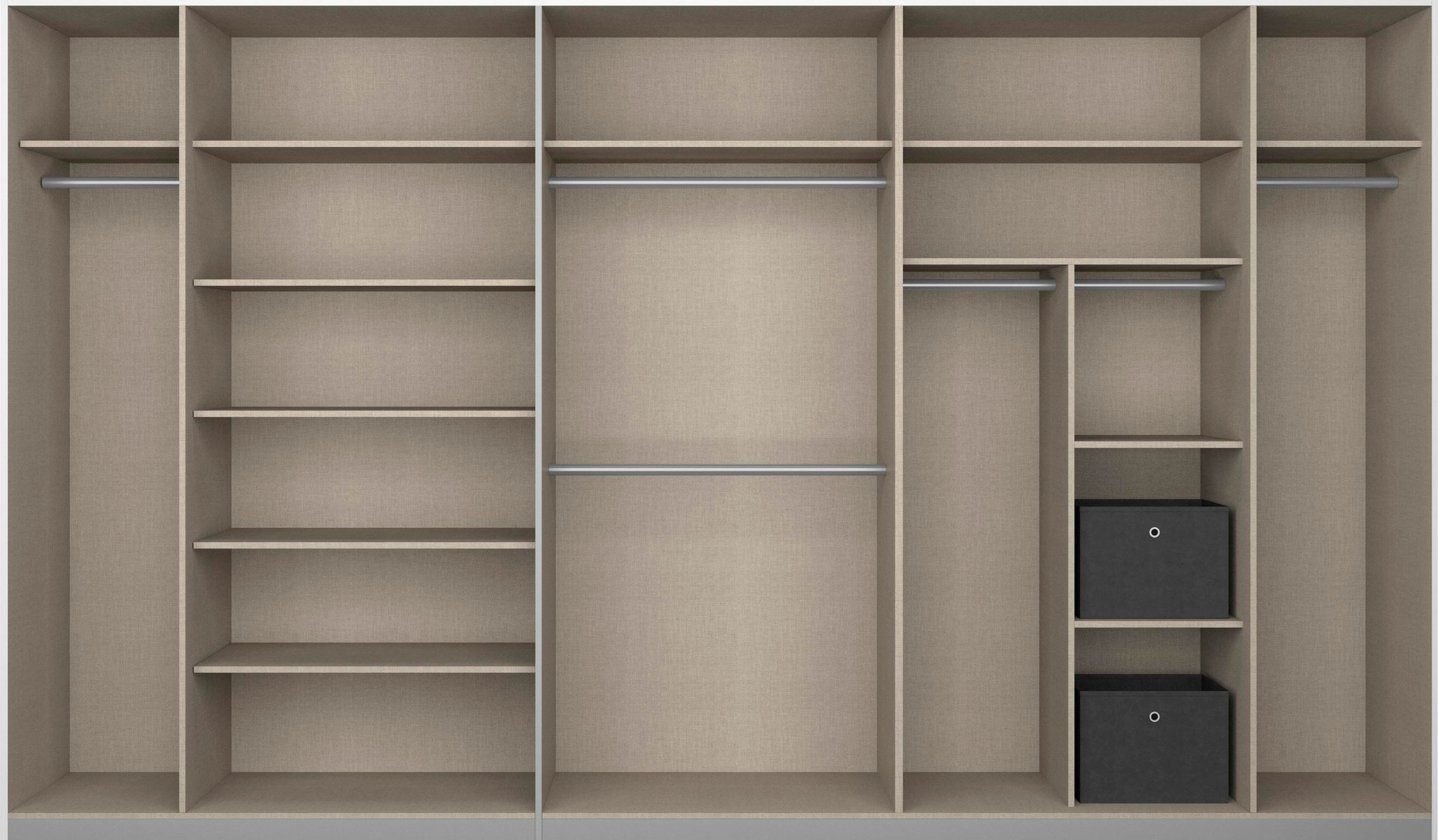 rauch Schwebetürenschrank »Kleiderschrank Schrank Garderobe CORTONA mit Passepartout«, und optionaler Beleuchtung inkl. Inneneinteilung 2 Boxen und Böden