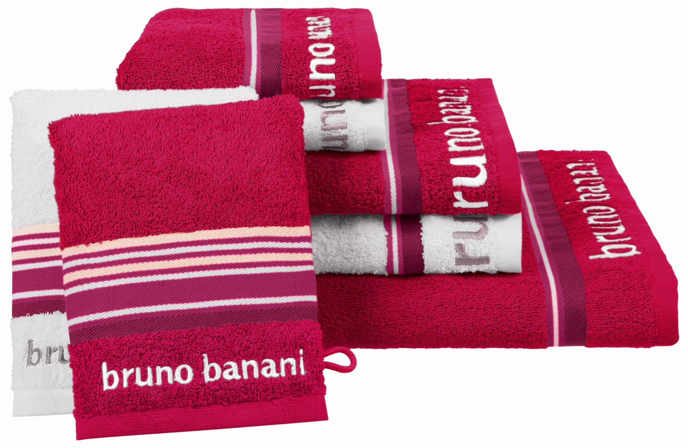 Bruno Banani Handtuch Set »Maja«, (Set, 7 St., 1 Duschtuch 70 x 140 cm-2 Ha günstig online kaufen