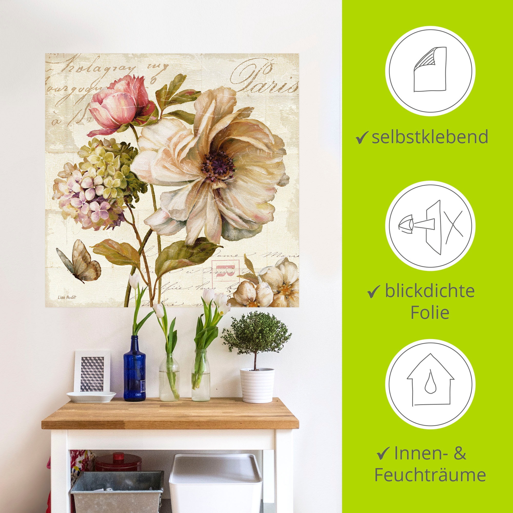 Artland Wandbild »Blumen II«, Blumen, (1 St.), als Leinwandbild, Poster, Wandaufkleber in verschied. Größen