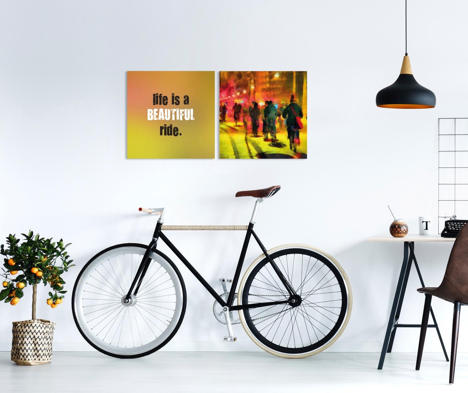 queence Leinwandbild »Beautiful«, Motivationsbilder-Fahrzeuge-Fahrräder-Kun günstig online kaufen