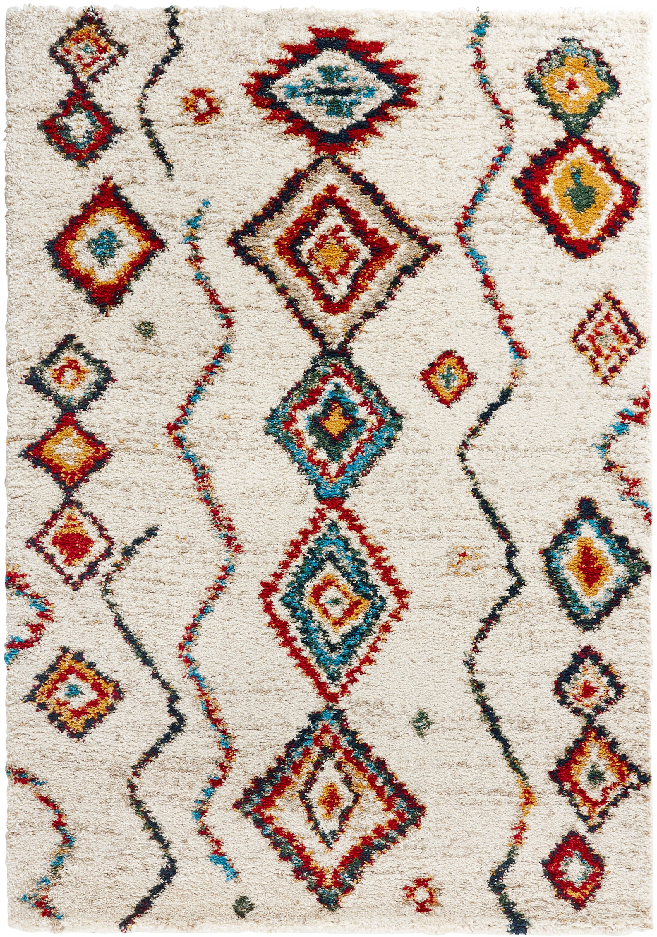HANSE Home Hochflor-Teppich »Geometric«, rechteckig, 30 mm Höhe, Shaggy, Flokati, Boho Design, Weich, Flauschig, Geometrisches Muster