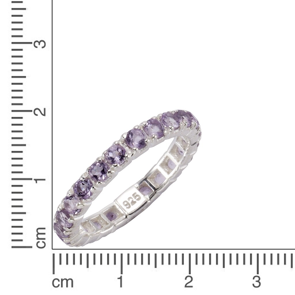 Zeeme Fingerring »925/- Sterling Silber rhodiniert Amethyst«