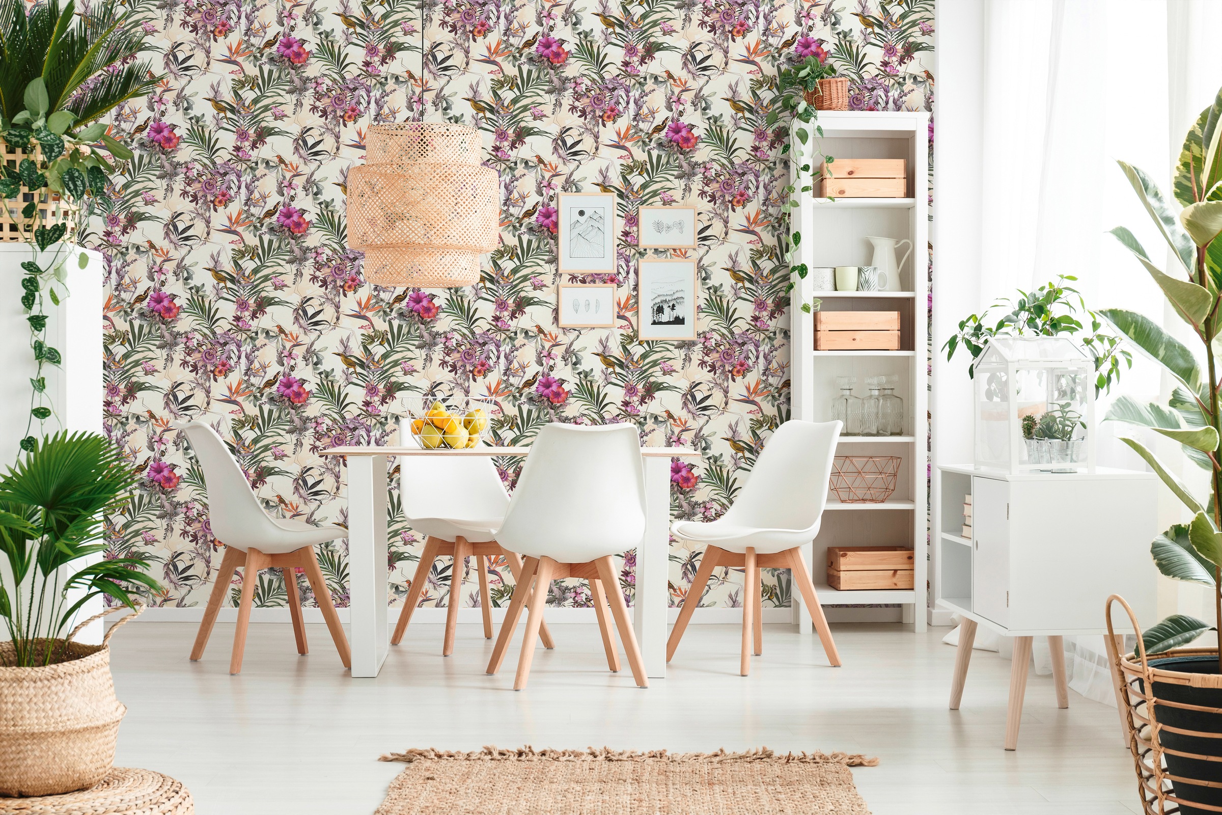 A.S. Création Vliestapete »Dream Flowery«, floral-botanisch-Wald, Vogeltapete Tapete Blumenoptik Tapeten Wohnzimmer Schlafzimmer Küche