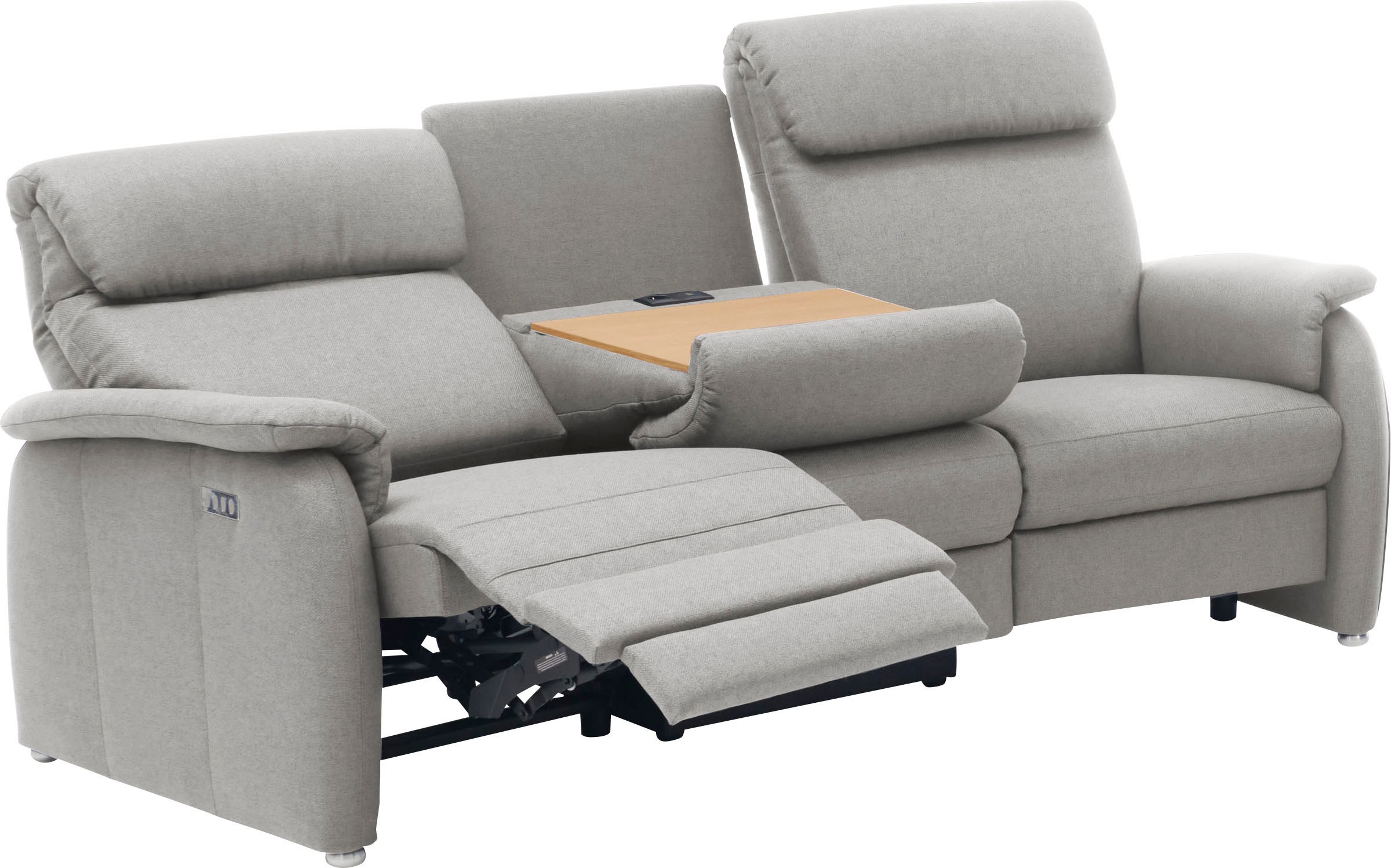 Home affaire 3-Sitzer »Turin mit Steckdose und USB-Port auch in Easy care-Bezug«, 2 x vollmotorische Relaxfunktion, herunterklappbarer Tisch