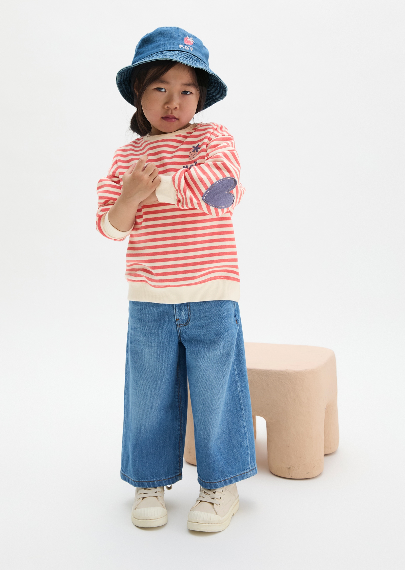 Marc O'Polo Junior Sweatshirt , Reine Baumwolle, für kleine Mädchen, kontrastfarbene Details
