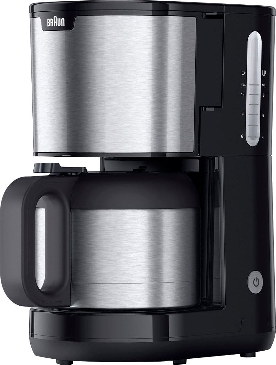 Braun Filterkaffeemaschine »PurShine KF1505 BK«, 1,2 l Kaffeekanne, Papierfilter, Thermokanne schwarz