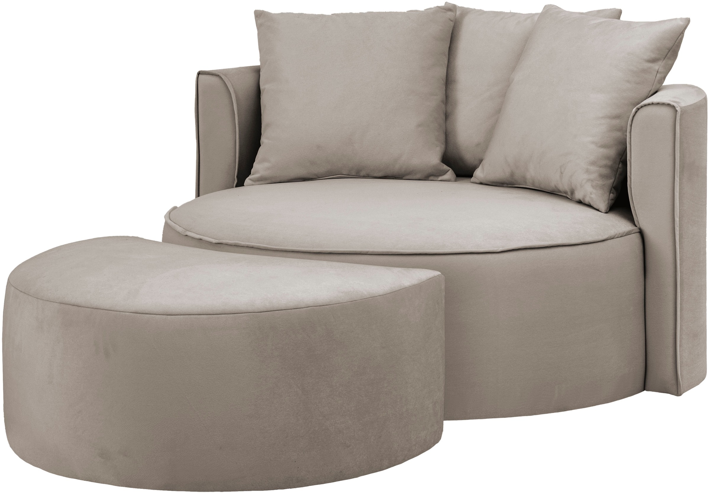 LeGer Home by Lena Gercke XXL-Sessel »Isalie, Rundsessel mit Hocker, Lesese günstig online kaufen