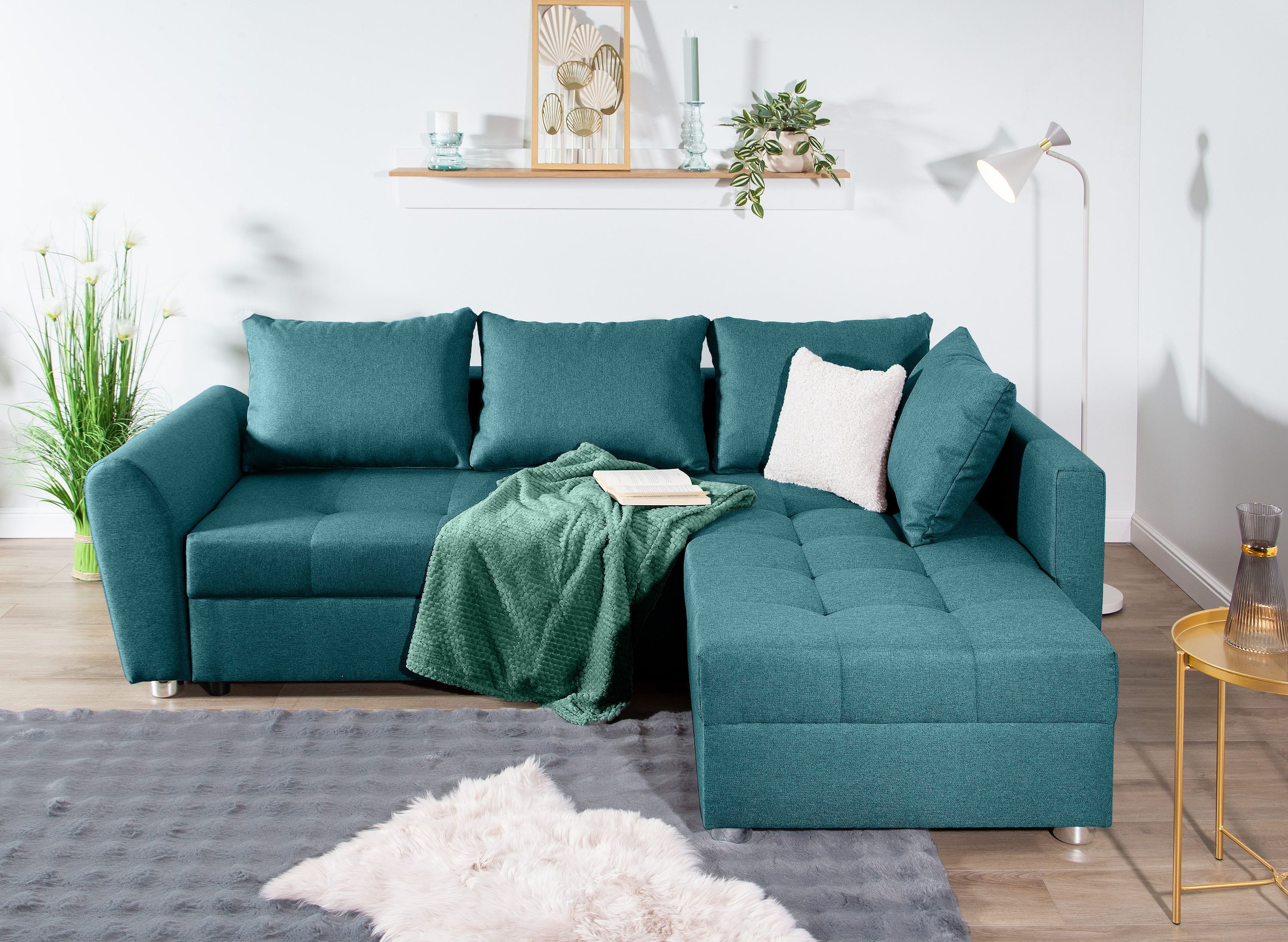 COLLECTION AB Ecksofa "Jana L-Form", inkl. Bettfunktion,Bettkasten und Bonn günstig online kaufen