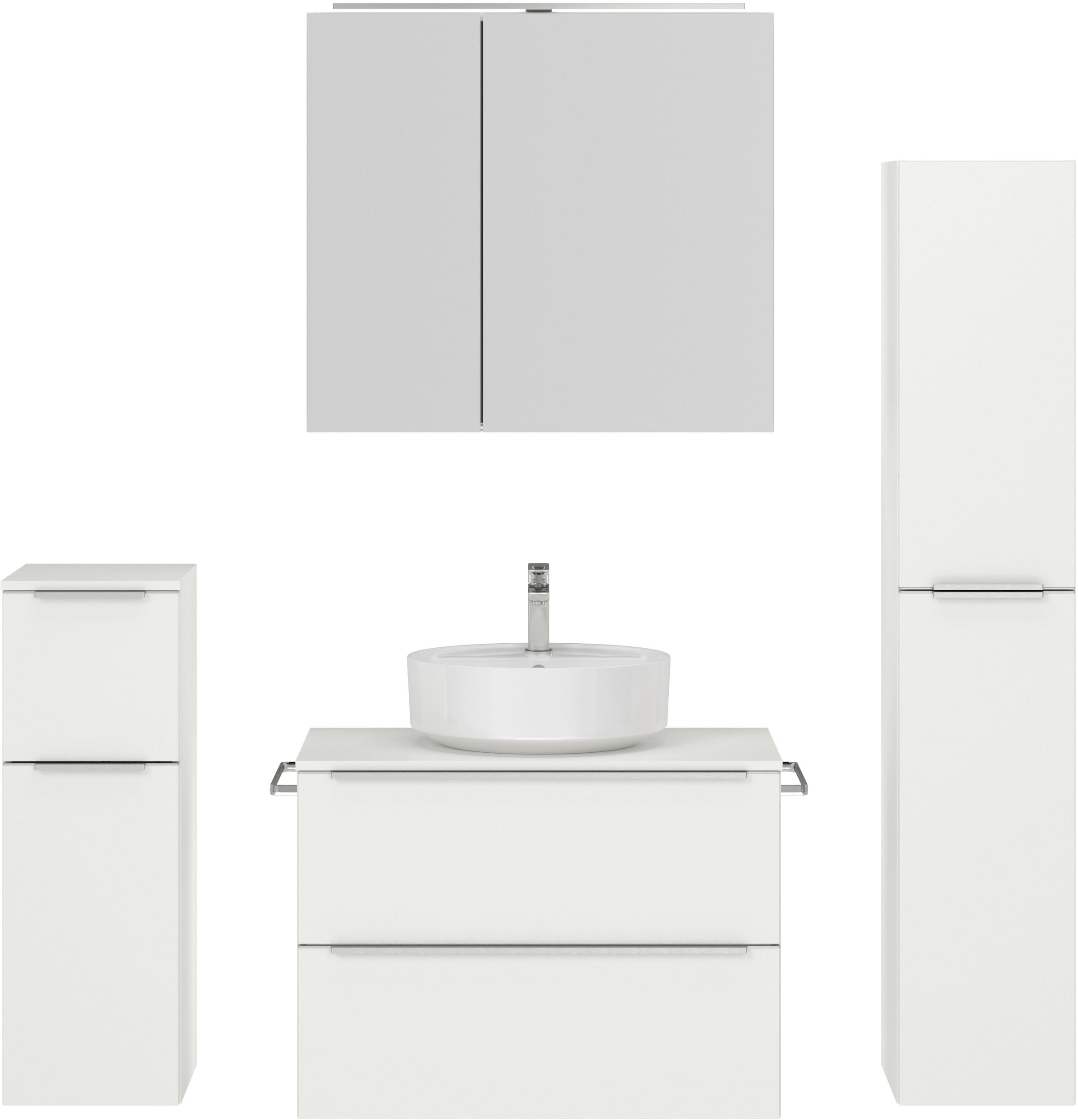 nobilia® Badmöbel-Set »Alvene« vormontiert, mit Soft-Close, 4 Stk. tlg. günstig online kaufen