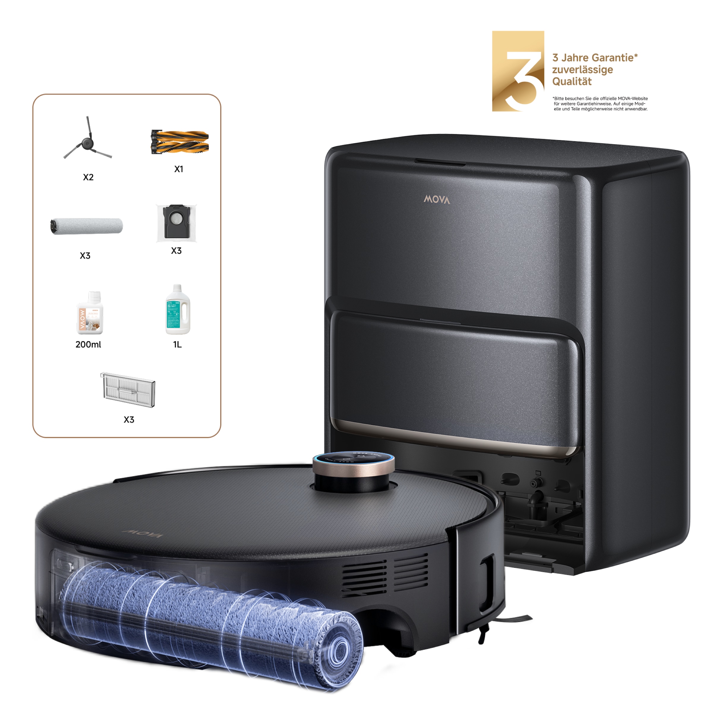 Mova Saugroboter »mit Wischfunktion Z60 Ultra Roller Complete« Warmwasser-W günstig online kaufen