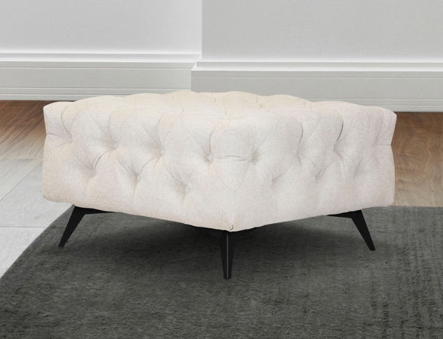 Leonique Polsterhocker »Amaury«, Chesterfield-Optik, Breite 80cm, Fußfarbe wählbar