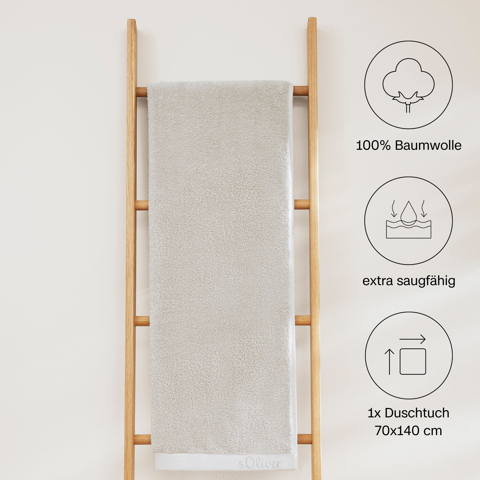 s.Oliver Duschtuch »s. Oliver«, (1 St., Badetuch 70 x 140 cm), besonders we günstig online kaufen