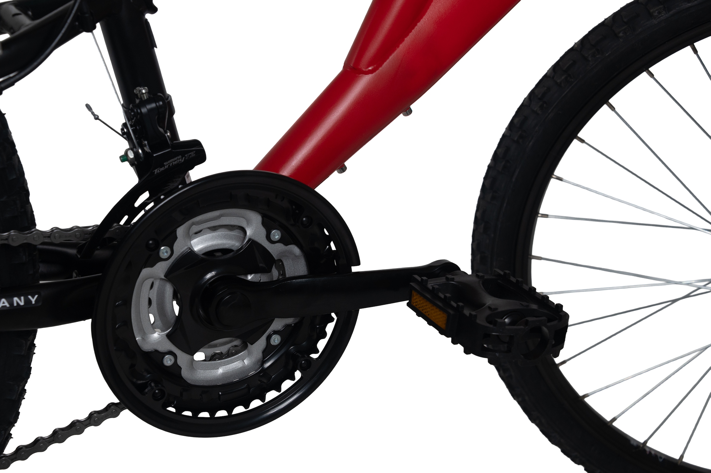 WYLD Jugendfahrrad »WYLD Kinder-Mountainbike Fully 24'' Zodiac rot 18 Gänge RH 38 cm« 18 Gang Shimano Tourney Schaltwerk Kettenschaltung