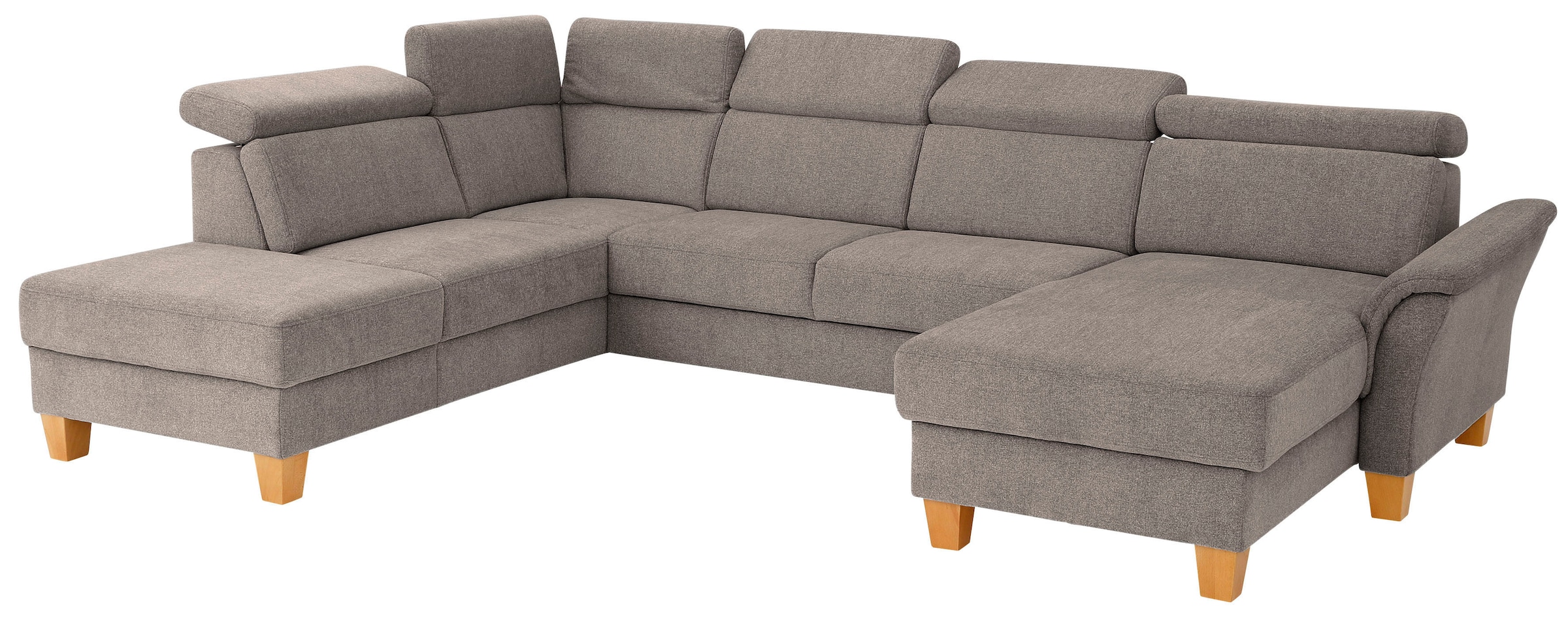 Home affaire Wohnlandschaft »Conville U-Form«, Kopfteilverstellung wahlweise mit Bettfunktion und Bettkasten