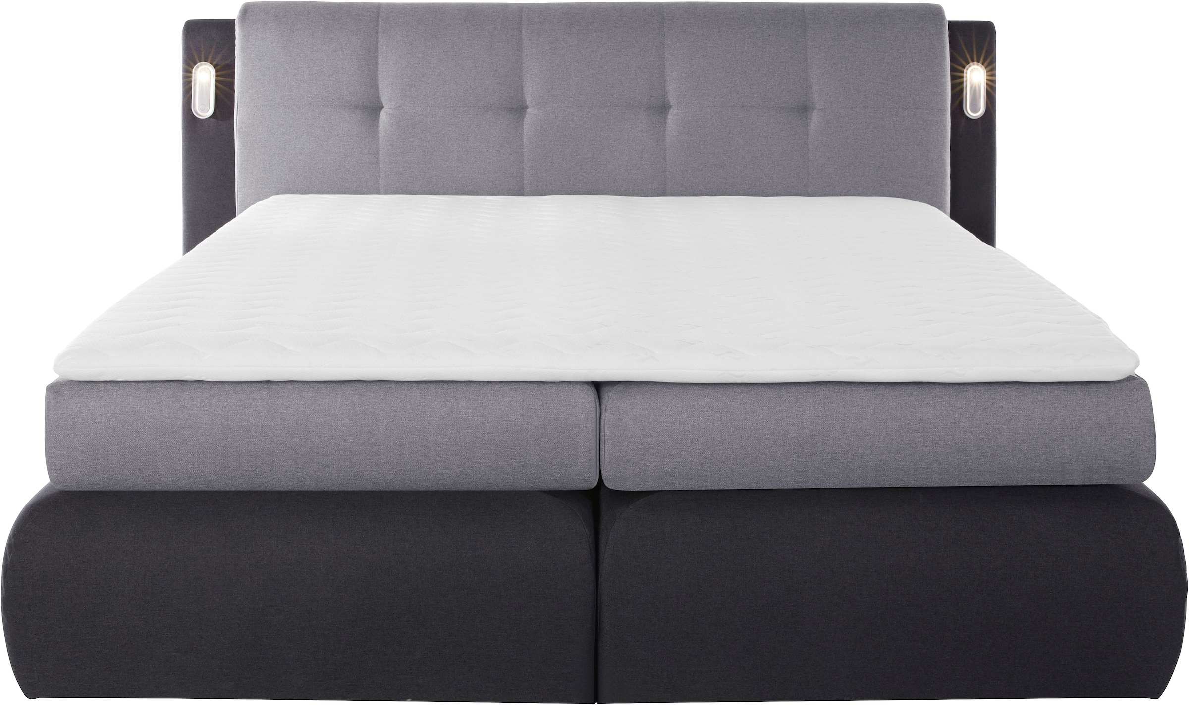 COLLECTION AB Boxspringbett »Borna«, inklusive Bettkasten, LED-Beleuchtung und Topper