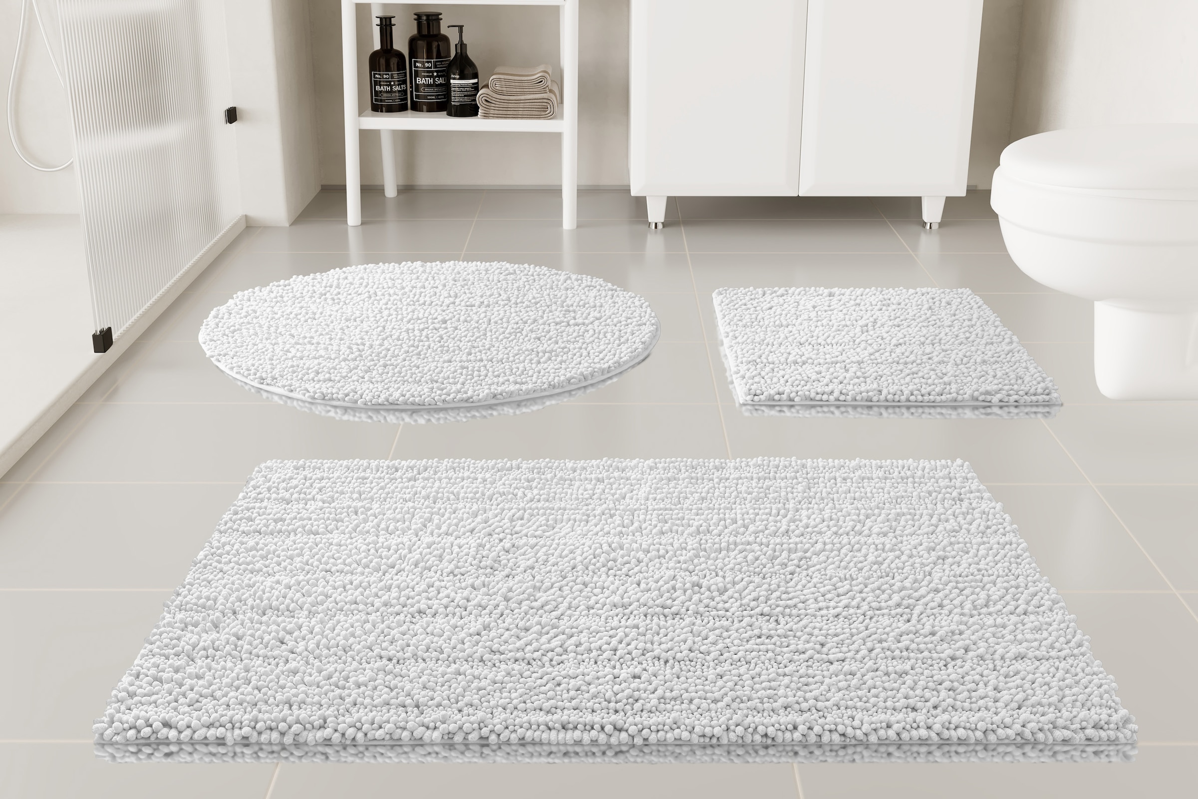 OTTO home Badematte »Torrni« Höhe 22 mm rutschhemmend beschichtet fußbodenheizungsgeeignet | schnell trocknend Badteppich, getuftet, modern, Uni, antirutsch, flauschig, hochflor