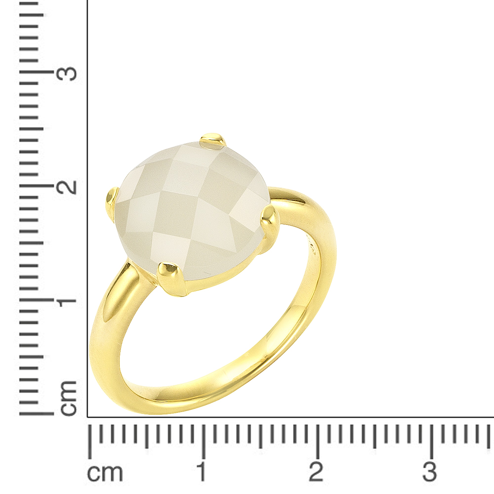 Jamelli Fingerring »925 Silber vergoldet mit Mondstein«