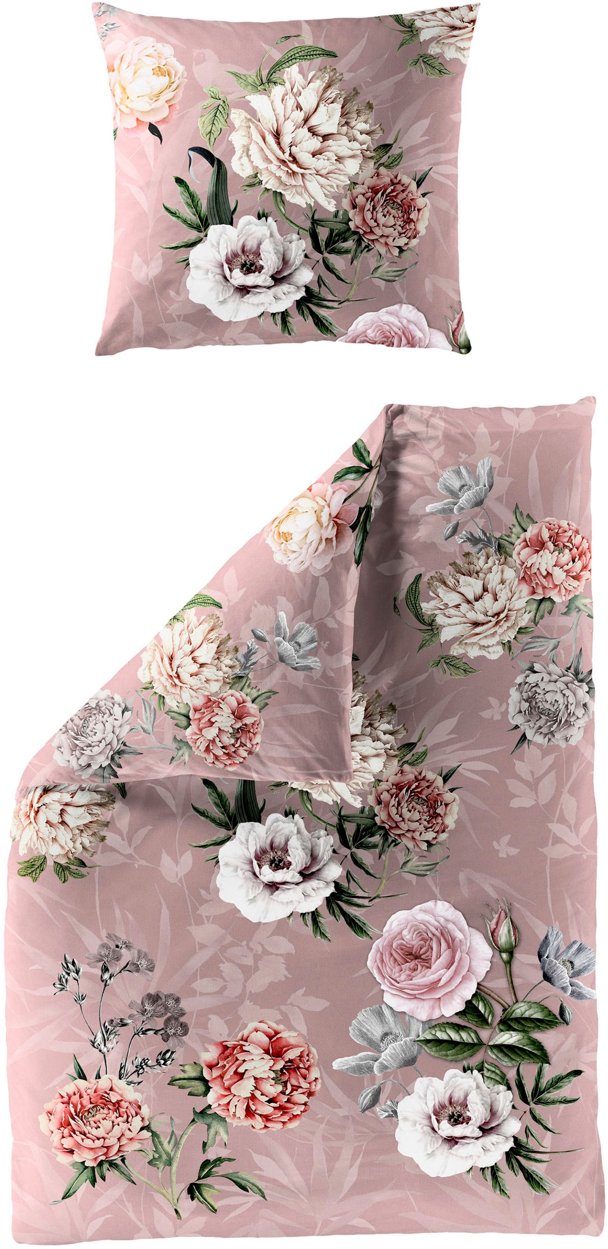 Bettwäsche »5281«, Mako-Satin, 100 % Baumwolle, pflegeleicht, floral