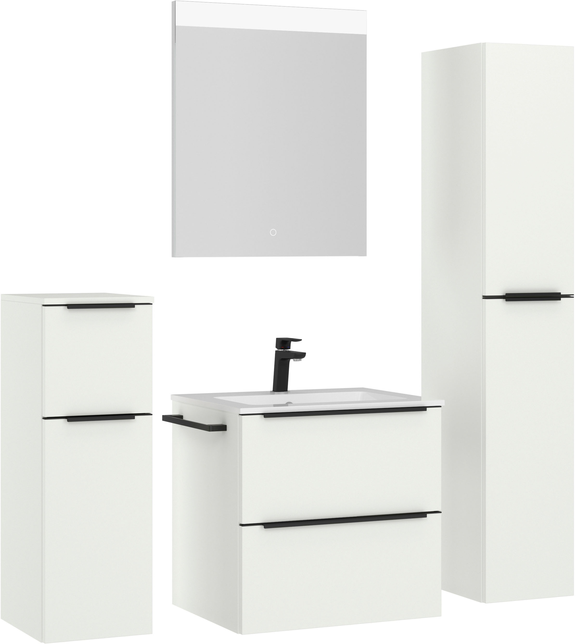 nobilia® Badmöbel-Set »Levere« vormontiert, mit Soft-Close, 4 Stk. tlg. günstig online kaufen