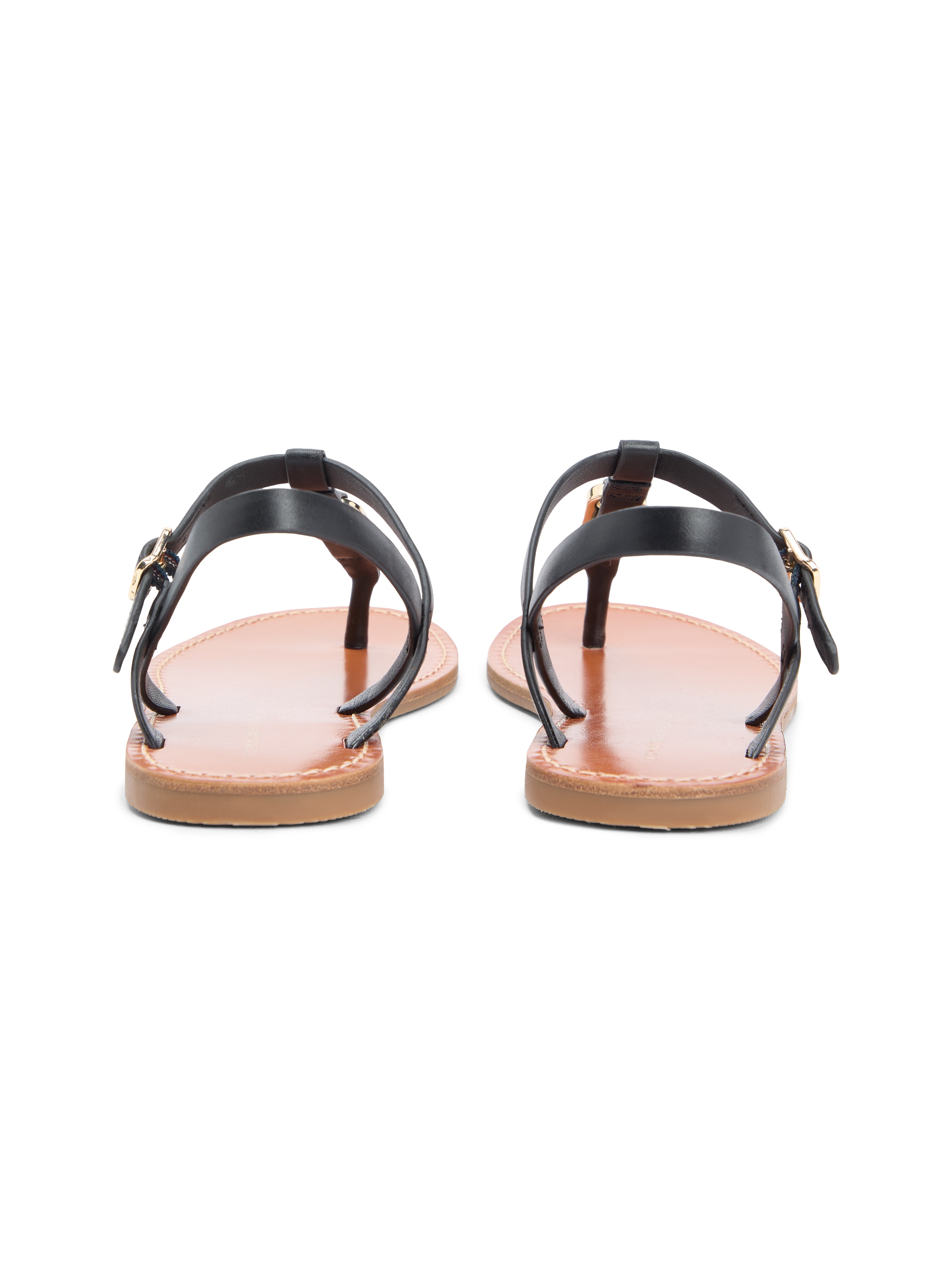 Tommy Hilfiger Riemchensandale »LEATHER THONG SANDAL«  Sommerschuh, Sandalette mit Schmucklogo