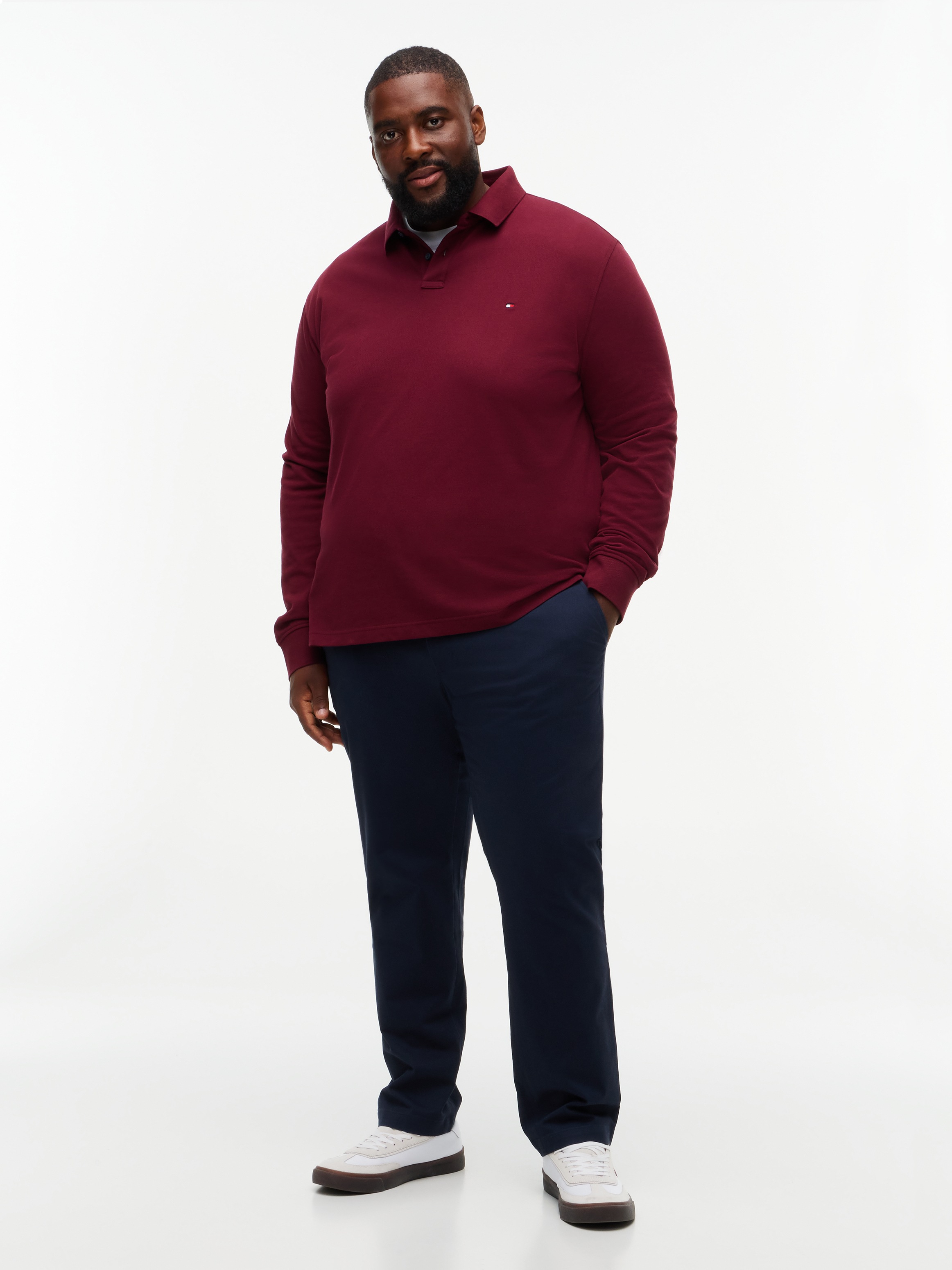 Tommy Hilfiger Big & Tall Langarm-Poloshirt »BT-1985 REGULAR LONGSLEEVE« Große Größen, Stretch-Pique