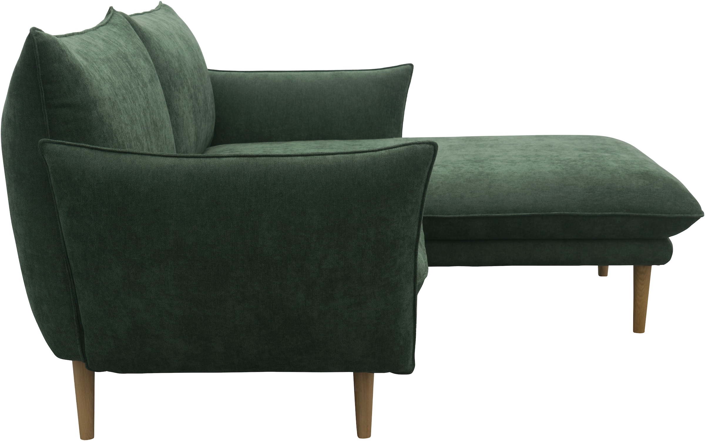 DOMO collection Ecksofa »Leuven kompakte Stellmaße, Breite 200 cm, schmale Armlehnen, L-Form« angenehm feste Polsterung, bodenfrei, 19 cm hohe Holzfüße