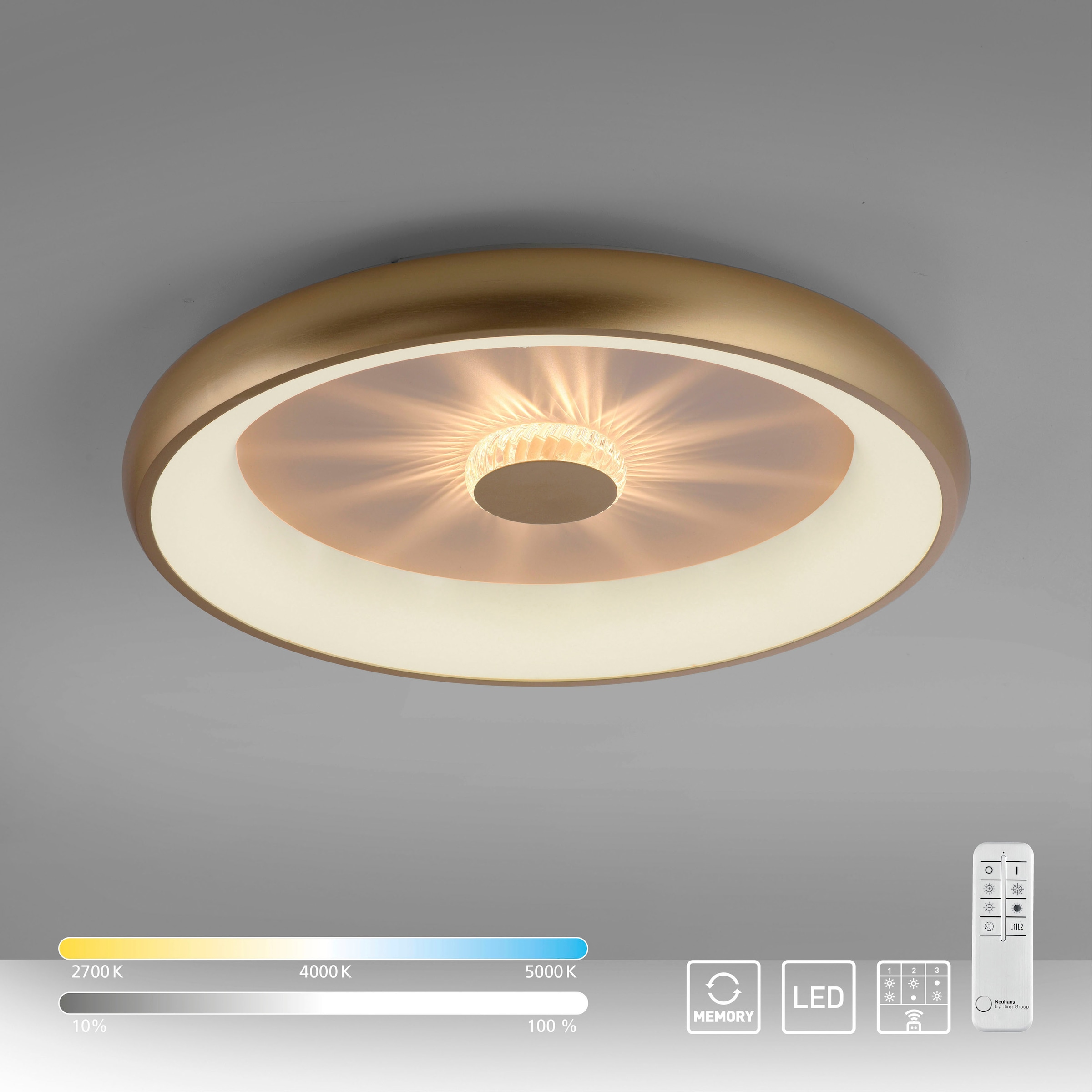 JUST LIGHT Deckenleuchte »VERTIGO«, 1 flammig, Leuchtmittel LED-Board   LED günstig online kaufen