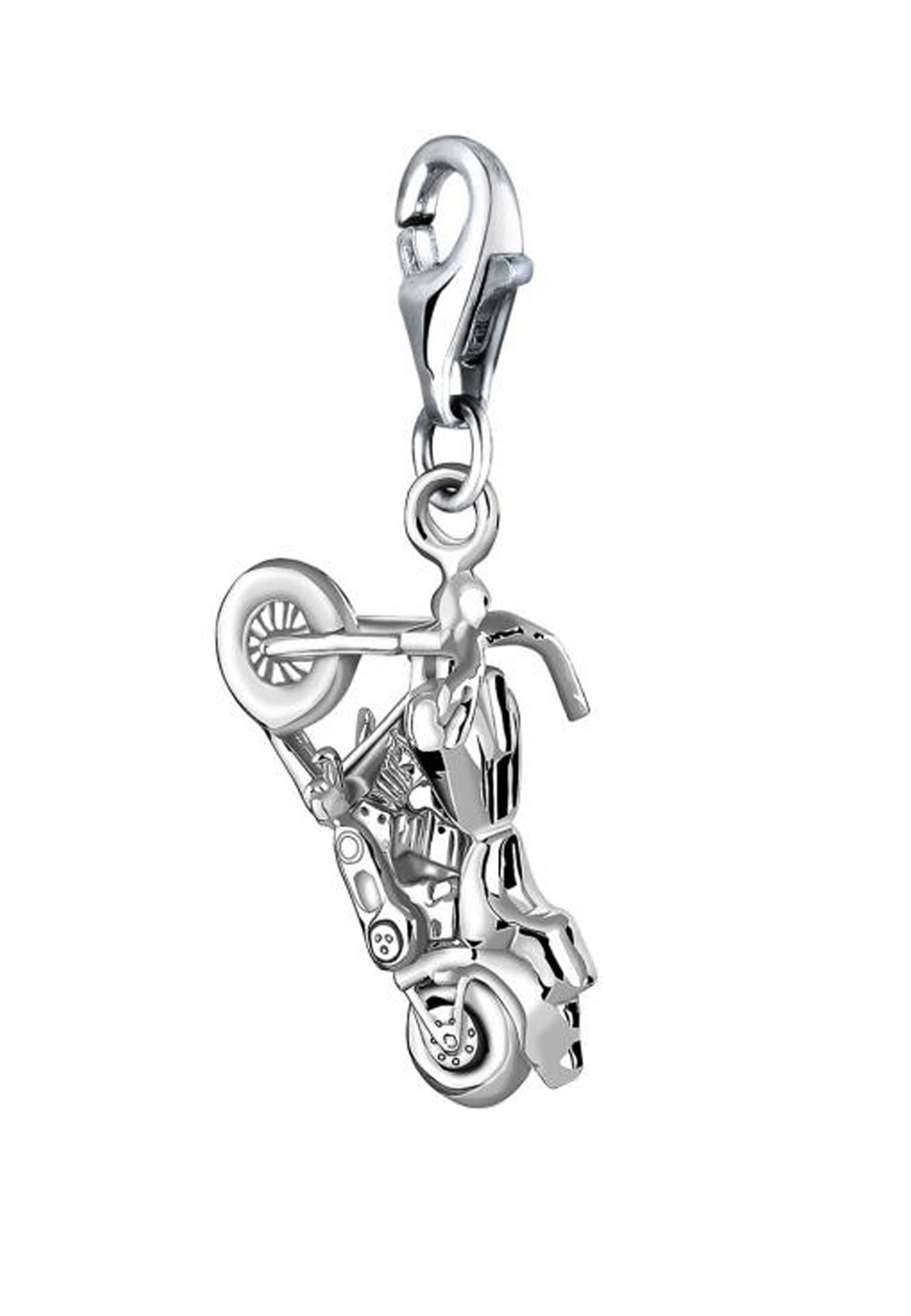 Nenalina Charm-Einhänger »Big Bike-Anhänger Motorrad Cross 925 Silber«