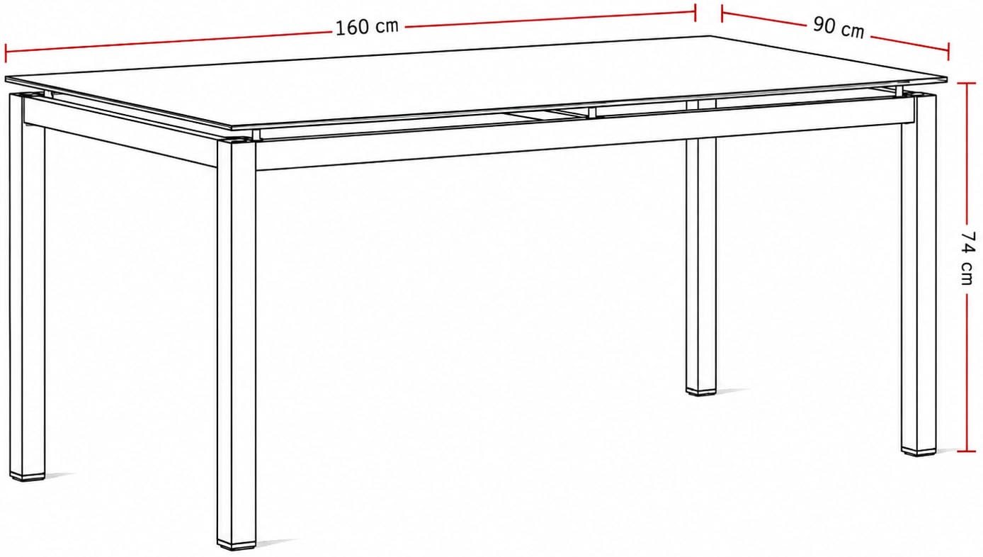 Destiny Garten-Essgruppe »TORNO CREMONA 4 Se + Tisch 160x90cm« Set, 5 tlg. Alumium, Rope, Tischplatte: Glas mit Keramiküberzug