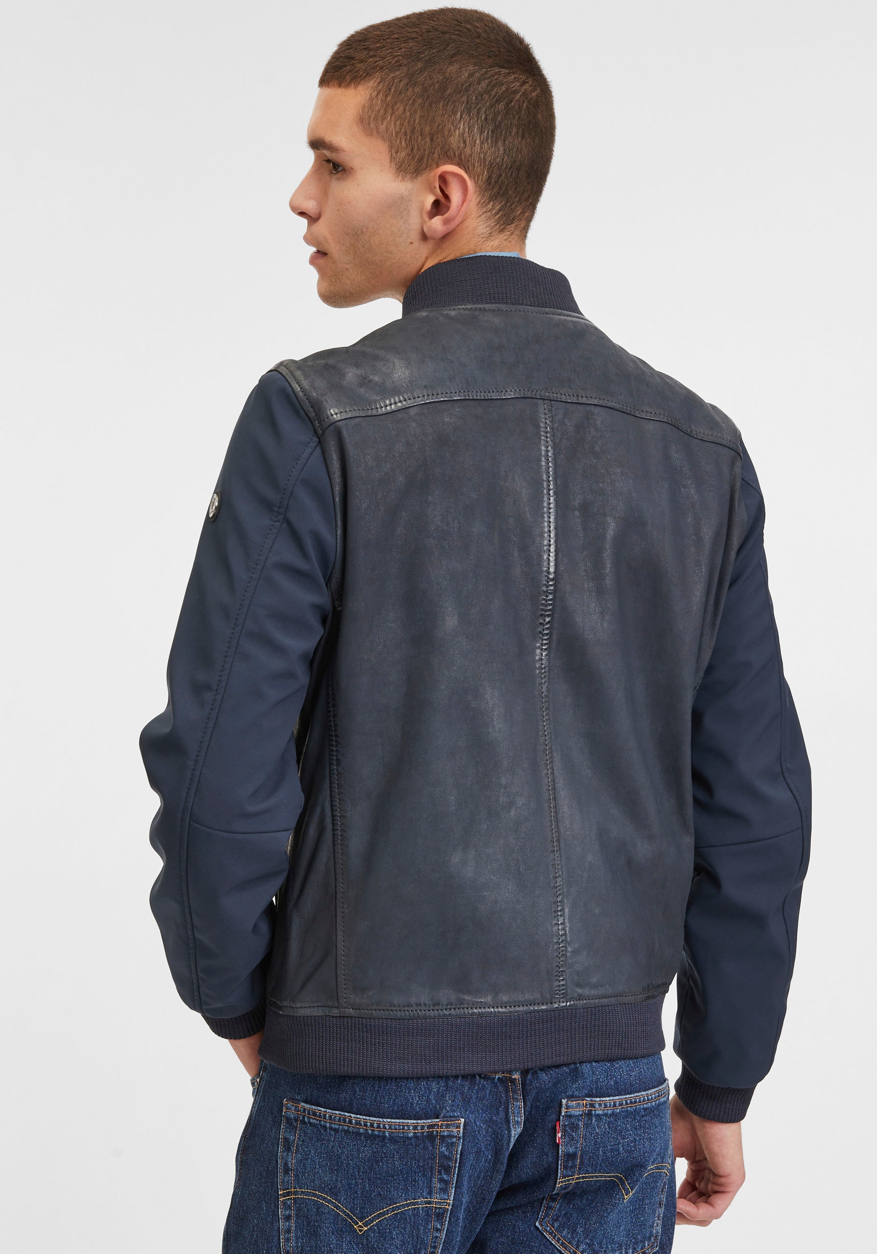 Mauritius Lederjacke »GMHorizan«, mit Ärmel im Hybrid-Style