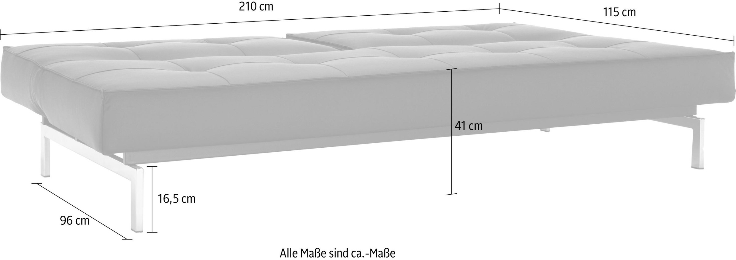 INNOVATION LIVING ™ Schlafsofa »Splitback«, mit chromglänzenden Beinen, in skandinavischen  Design auf Rechnung kaufen