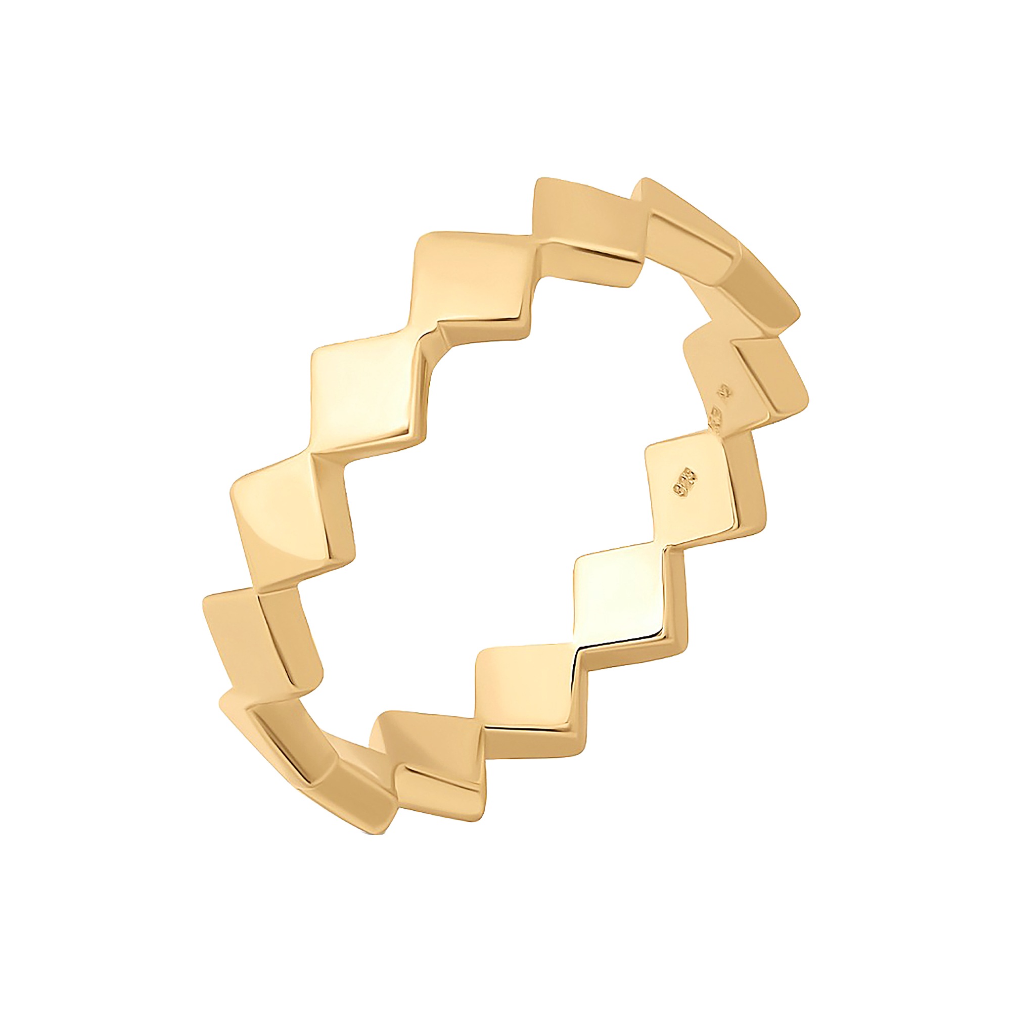 CAÏ Fingerring »925 Sterling Silber gelb vergoldet Rauten«