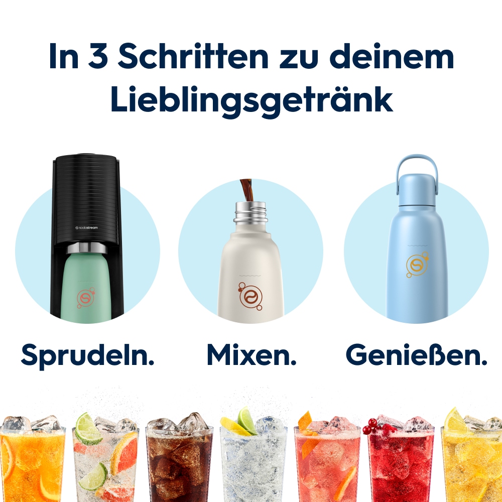 SodaStream Thermoflasche »Metallflasche Fizz&go COOL DWS, 0,9 l, Trinkflasche« kompatibel mit SodaStream DUO, E-DUO, TERRA, ART & ENSO Wassersprudler