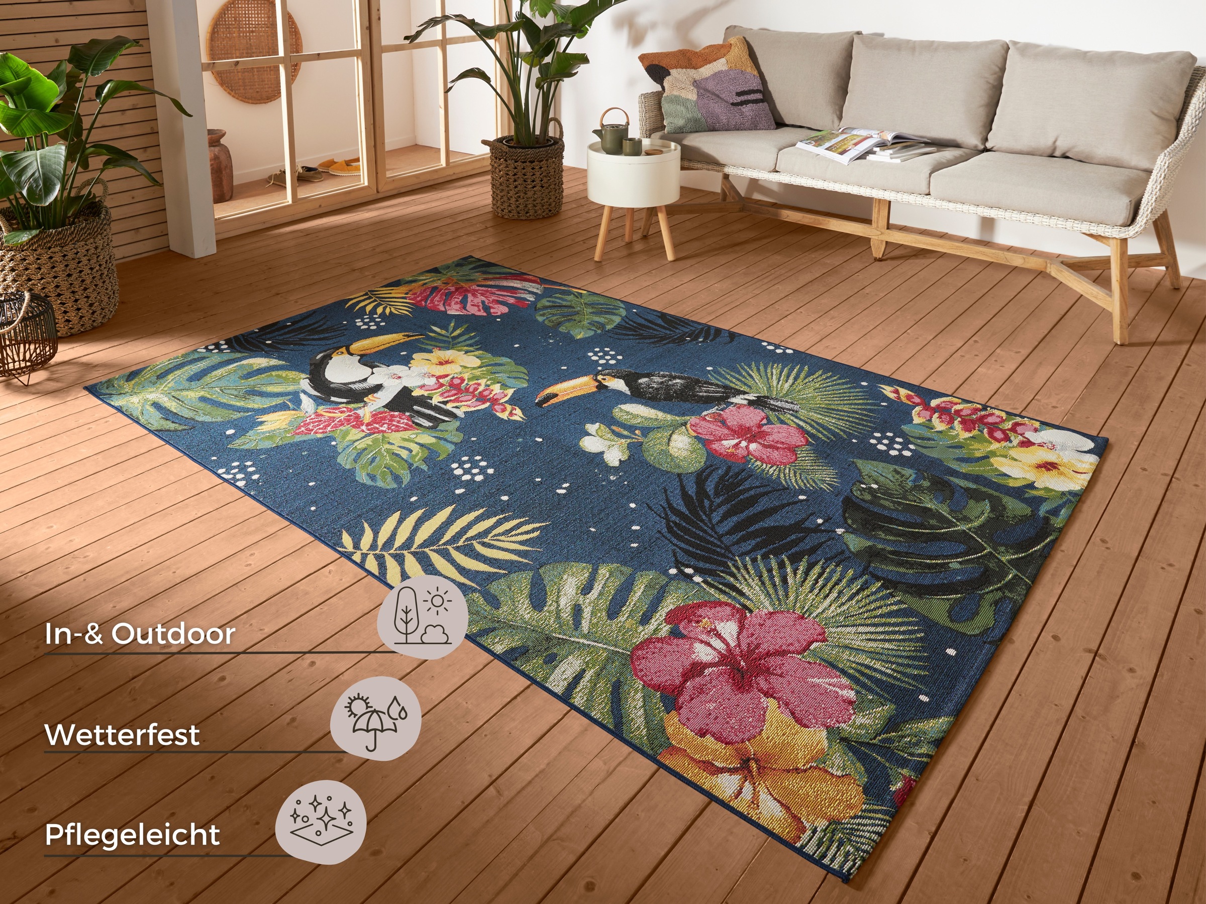 HANSE Home Outdoorteppich »Tropical Dream«, rechteckig, 3 mm Höhe, In-& Out günstig online kaufen