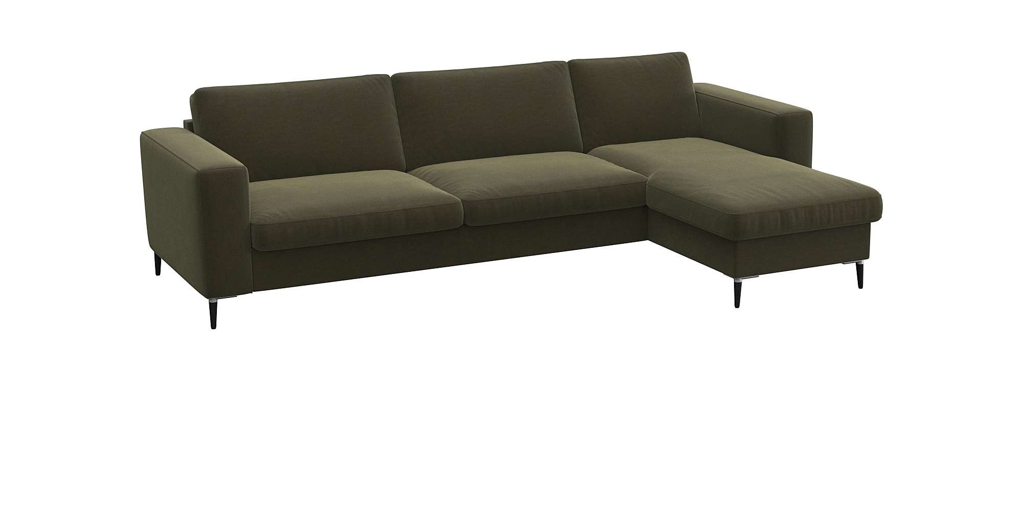 FLEXLUX Ecksofa »Fiore, superbequemer Sitzkomfort durch Kaltschaum im Sitz, L-Form«, breite Armlehnen, Füße Alu+schwarz