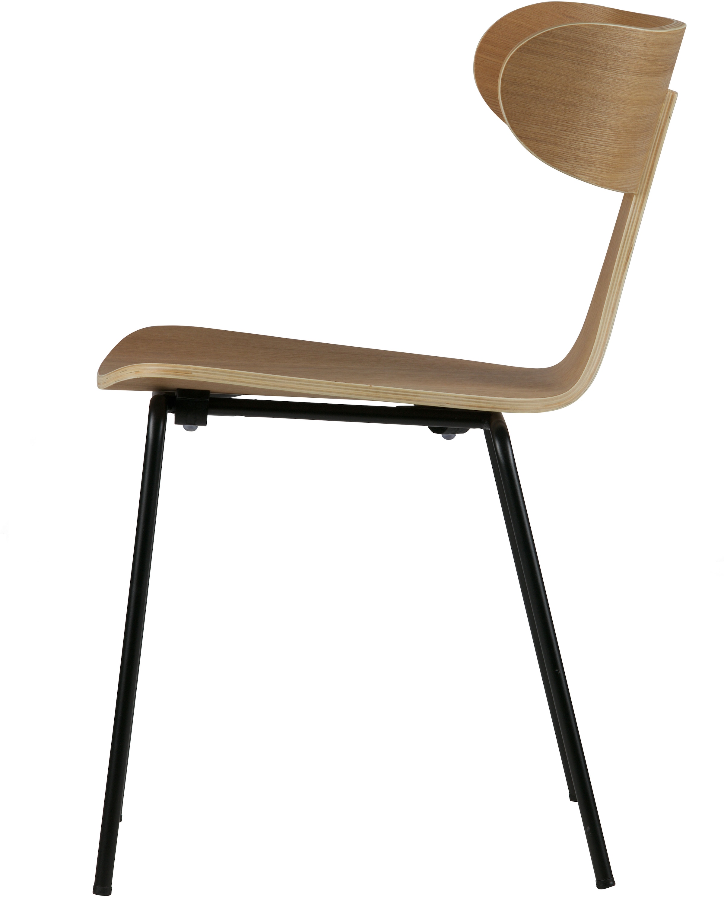 WOOOD Esszimmerstuhl »Form stapelbar und Eschenfurnier B 50 x T 52 x H 77,5 cm« (Set) 2 Stk.Tragkraft 120 kg, Sichtbare Maserung, schlanke Stahlgestell
