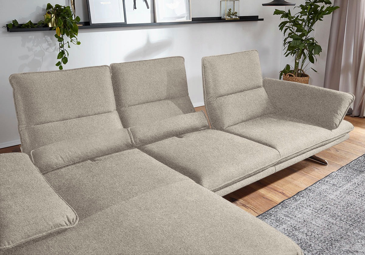 W.SCHILLIG Ecksofa »broadway, Designsofa mit tollem Sitzkomfort, L-Form«, Sitztiefenverstellung, Kopfteil- & Seitenteilverstellung, Breite 291cm