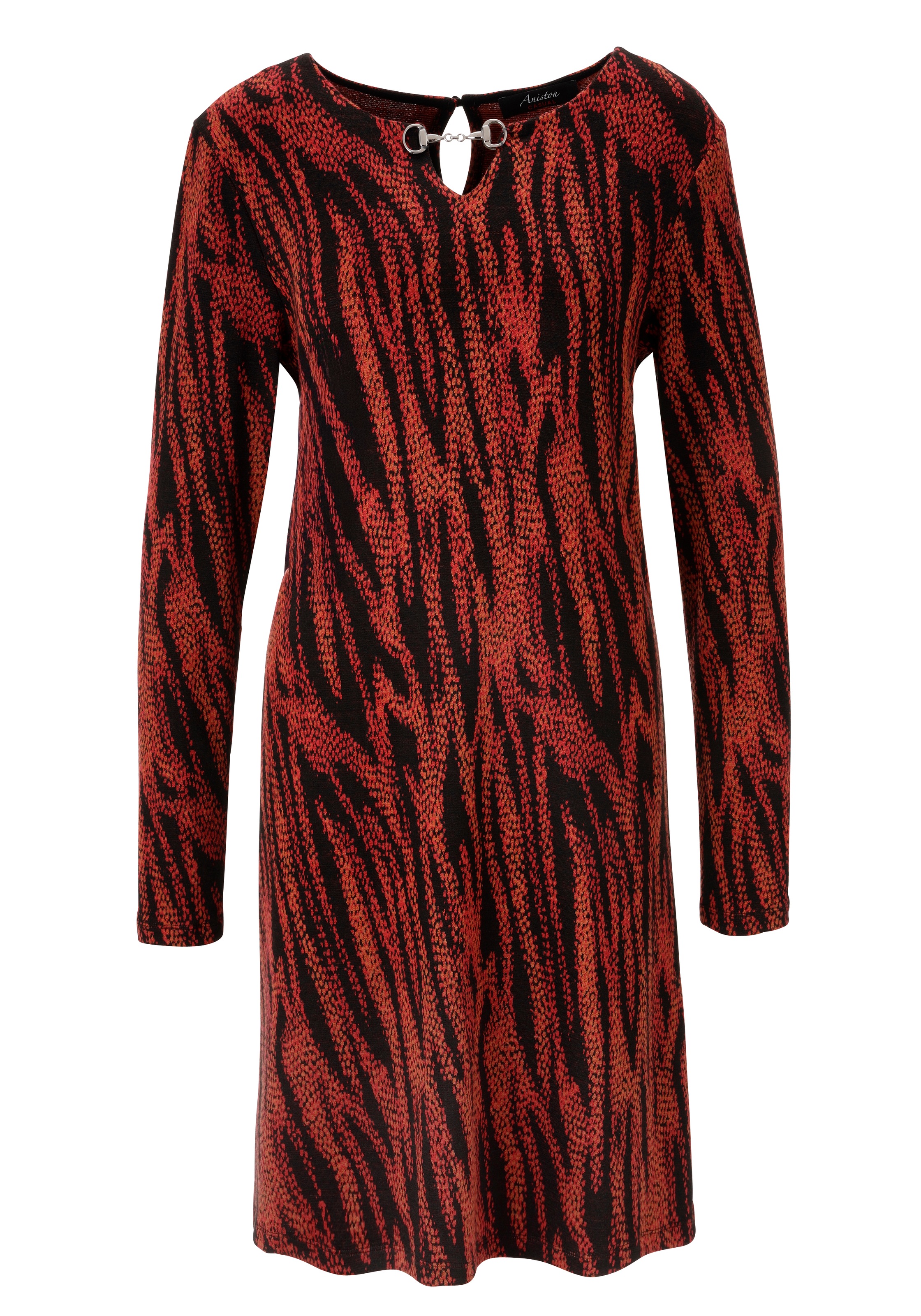 Aniston CASUAL Jerseykleid, mit dekorativem Schmuckelement am Ausschnitt - NEUE KOLLEKTION